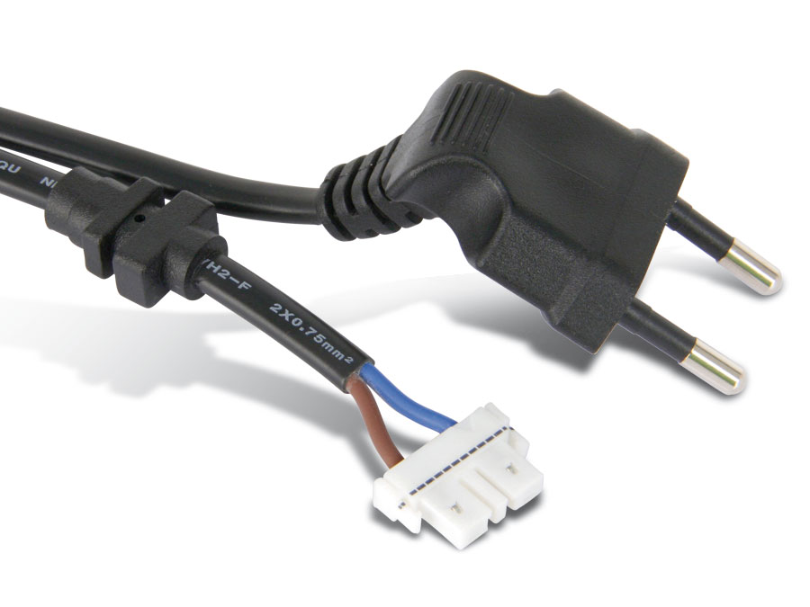 Netzkabel mit abgewinkeltem Eurostecker, 1,6 m