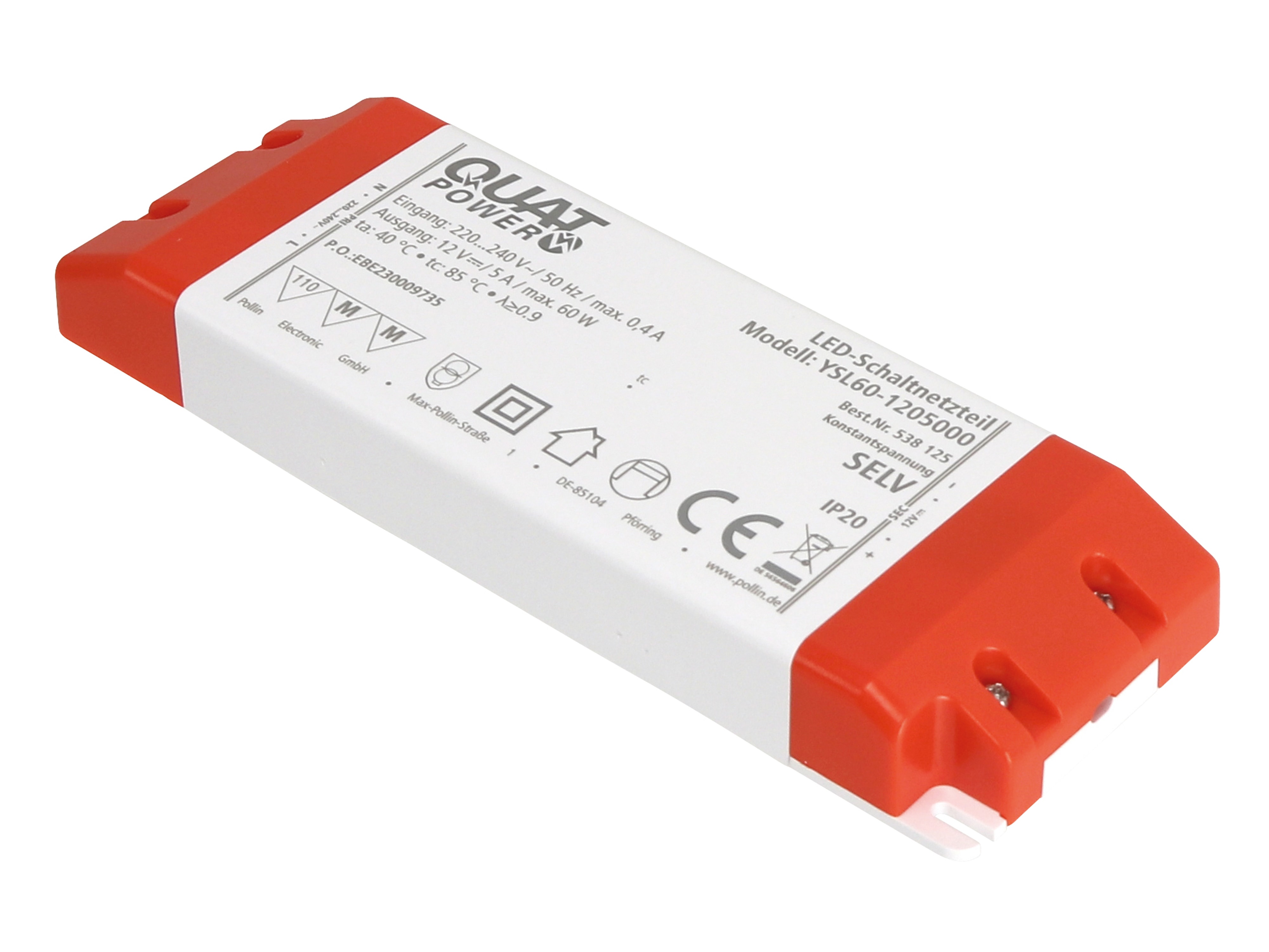 QUATPOWER LED-Schaltnetzteil YSL60-1205000, 12 V-, 60 W