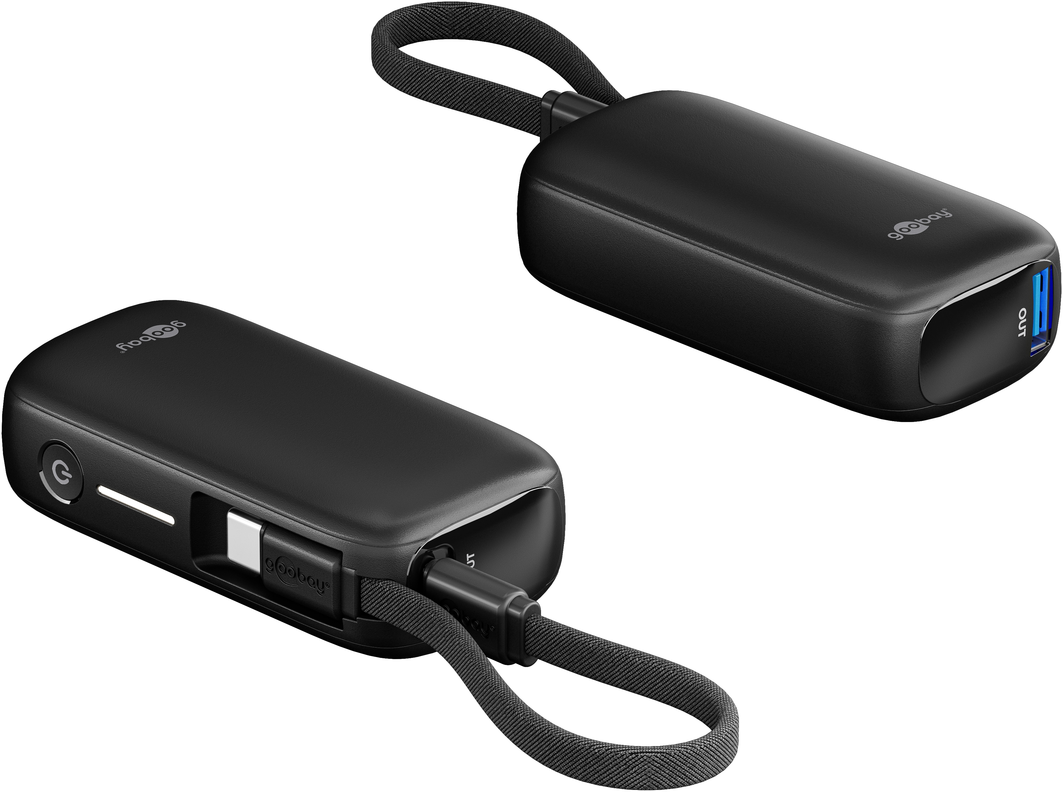 GOOBAY USB Powerbank 76250, 5.000mAh, 20 W, USB-A, USB-C, schwarz