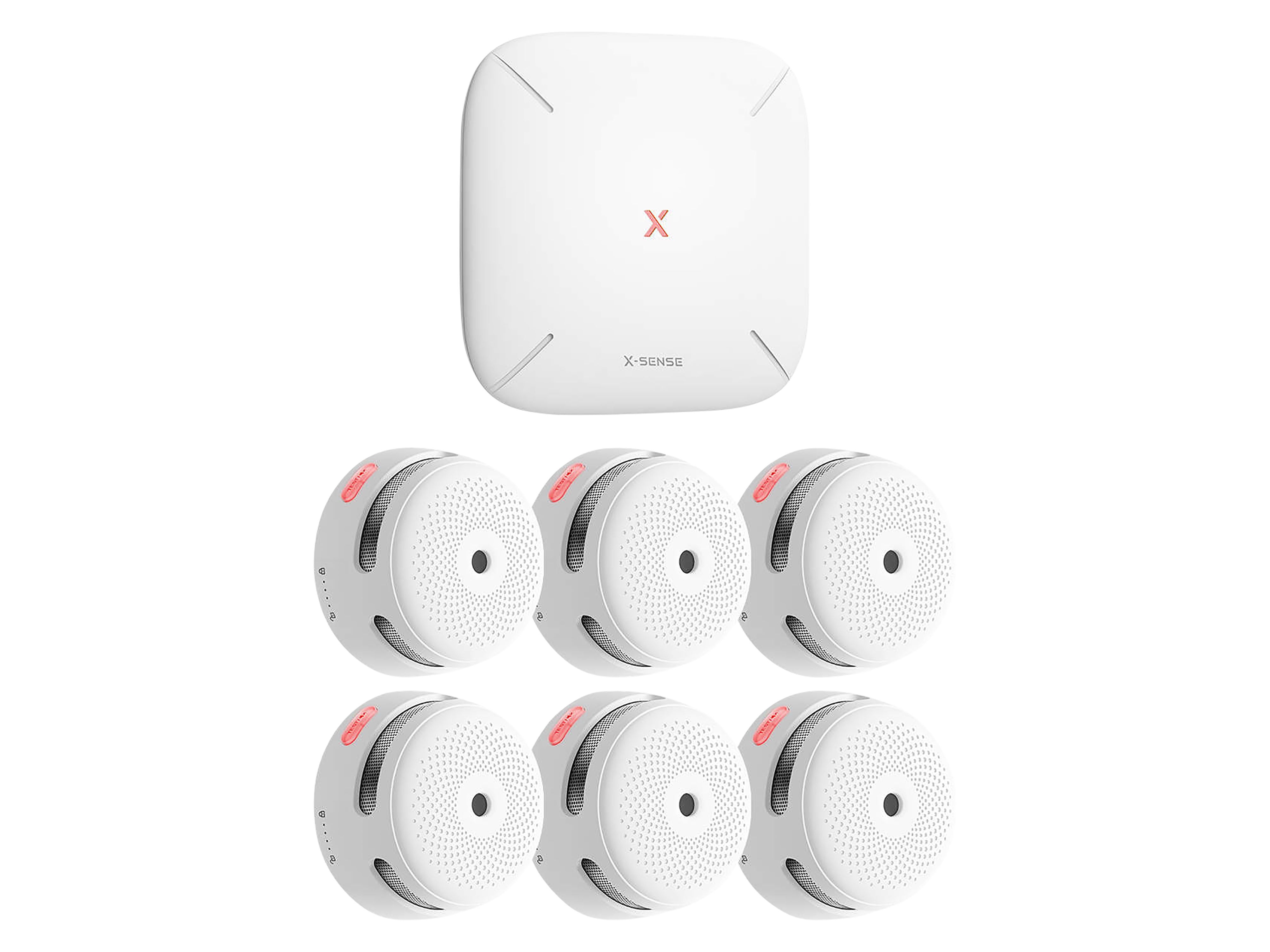 X-SENSE RF-Rauchmelder-Set mit Basisstation, FS61, 6 Stück X-SENSE RF-Rauchmelder-Set mit Basisstation, FS61, 6 Stück