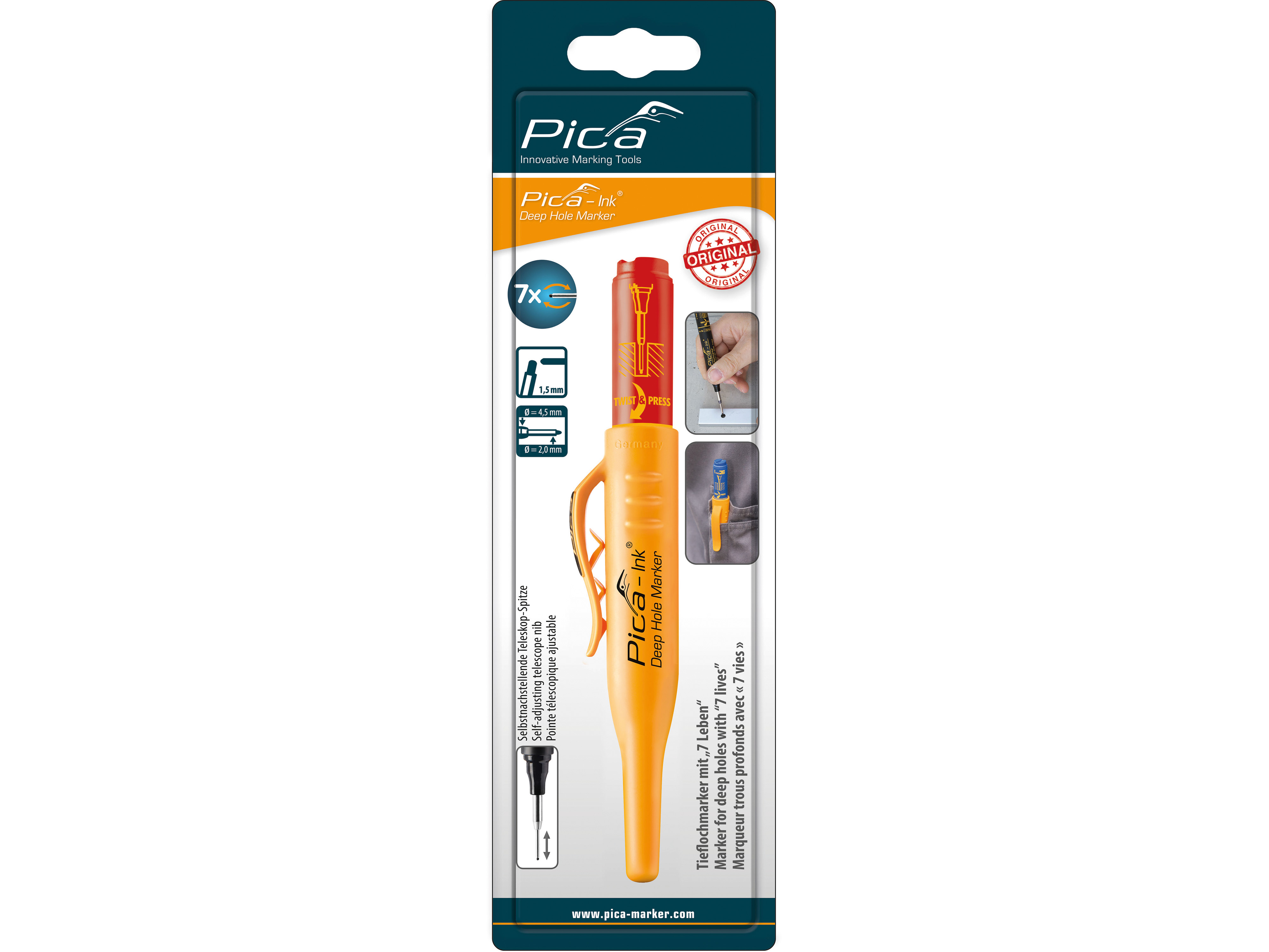 PICA Ink Tieflochmarker 150/40/SB, rot