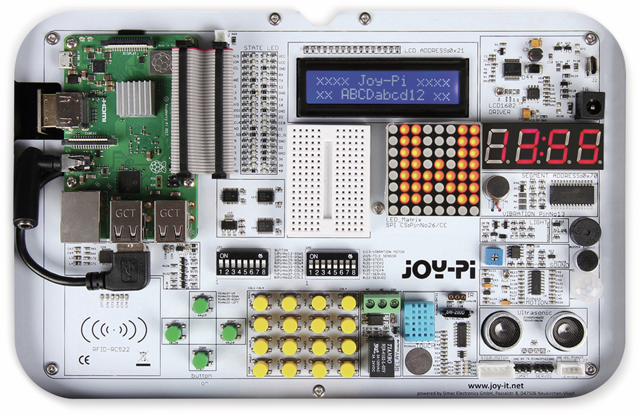 JOY-IT, JoyPi Lern und Experimentierkoffer für RPi Zero, 2B, 3B, 3B+, 4B