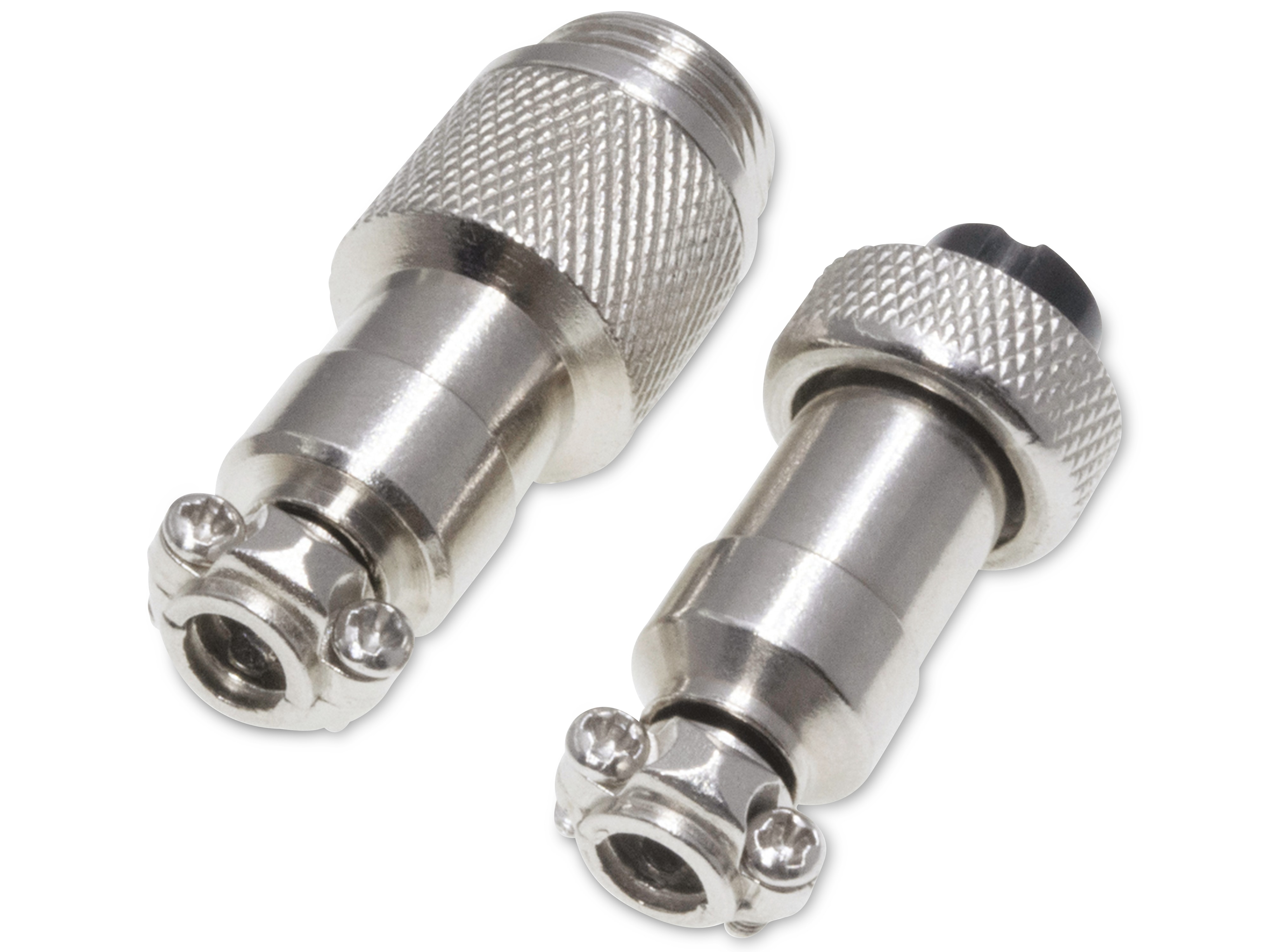 Rundsteckverbinder, 6-polig, 48V, 1A, Lötanschluss, IP55, wire to wire, 1 Stecker + 1 Buchse Rundsteckverbinder, 6-polig, 48V, 1A, Lötanschluss, IP55, wire to wire, 1 Stecker + 1 Buchse