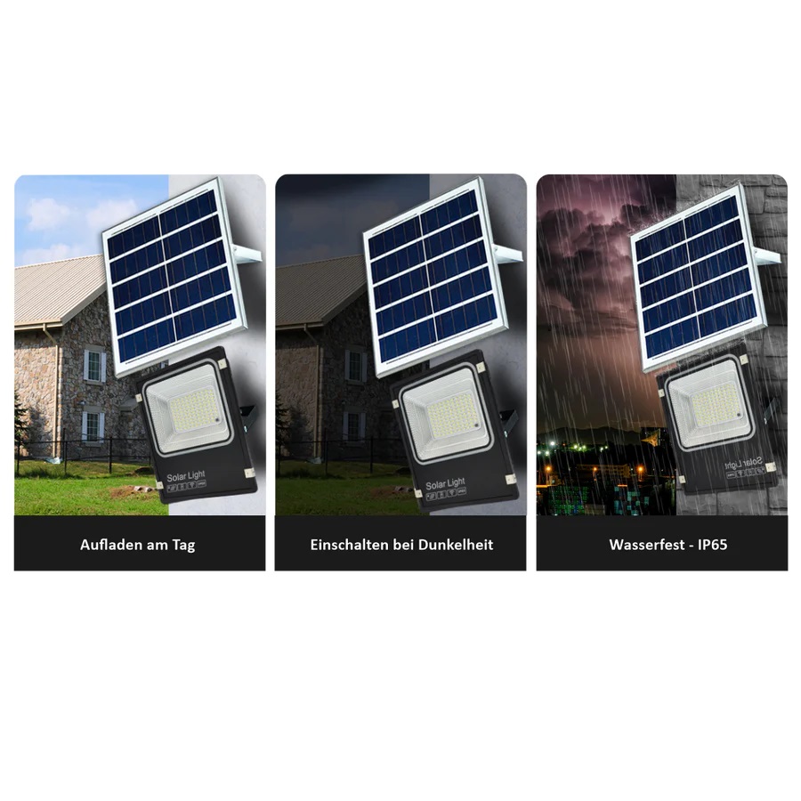 LUXULA Solar LED-Fluter, Akku, 6W PV, Fernbedienung, 50W, 700lm, 6500K
