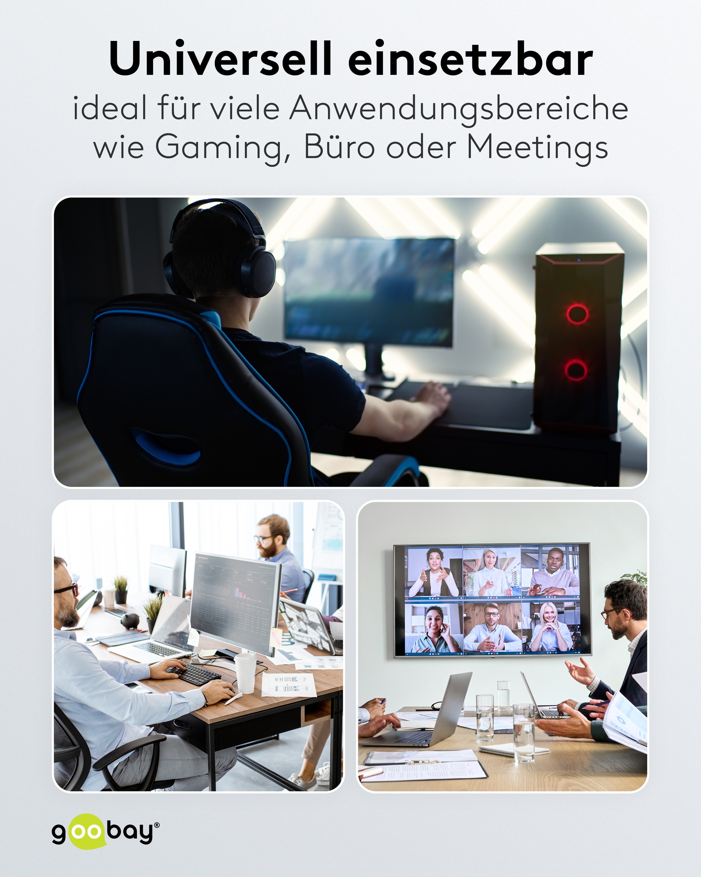 GOOBAY Ethernet-Kabel CAT6 USB-AC 3.1 auf RJ45 15m