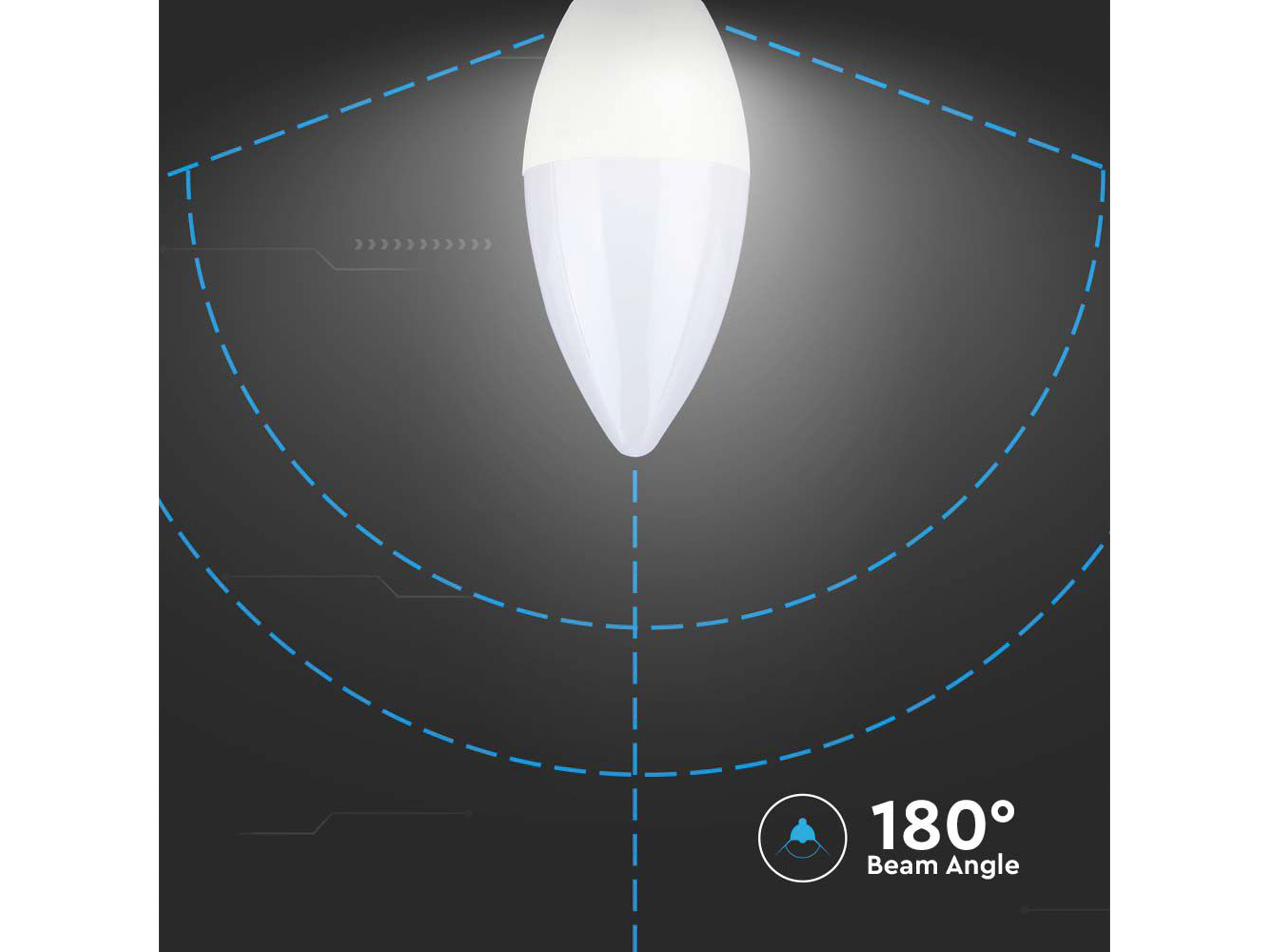 V-TAC LED-Lampe, Kerze, E14, EEK: F, 5W, 470lm, 3000K V-TAC LED-Lampe, Kerze, E14, EEK: F, 5W, 470lm, 3000K