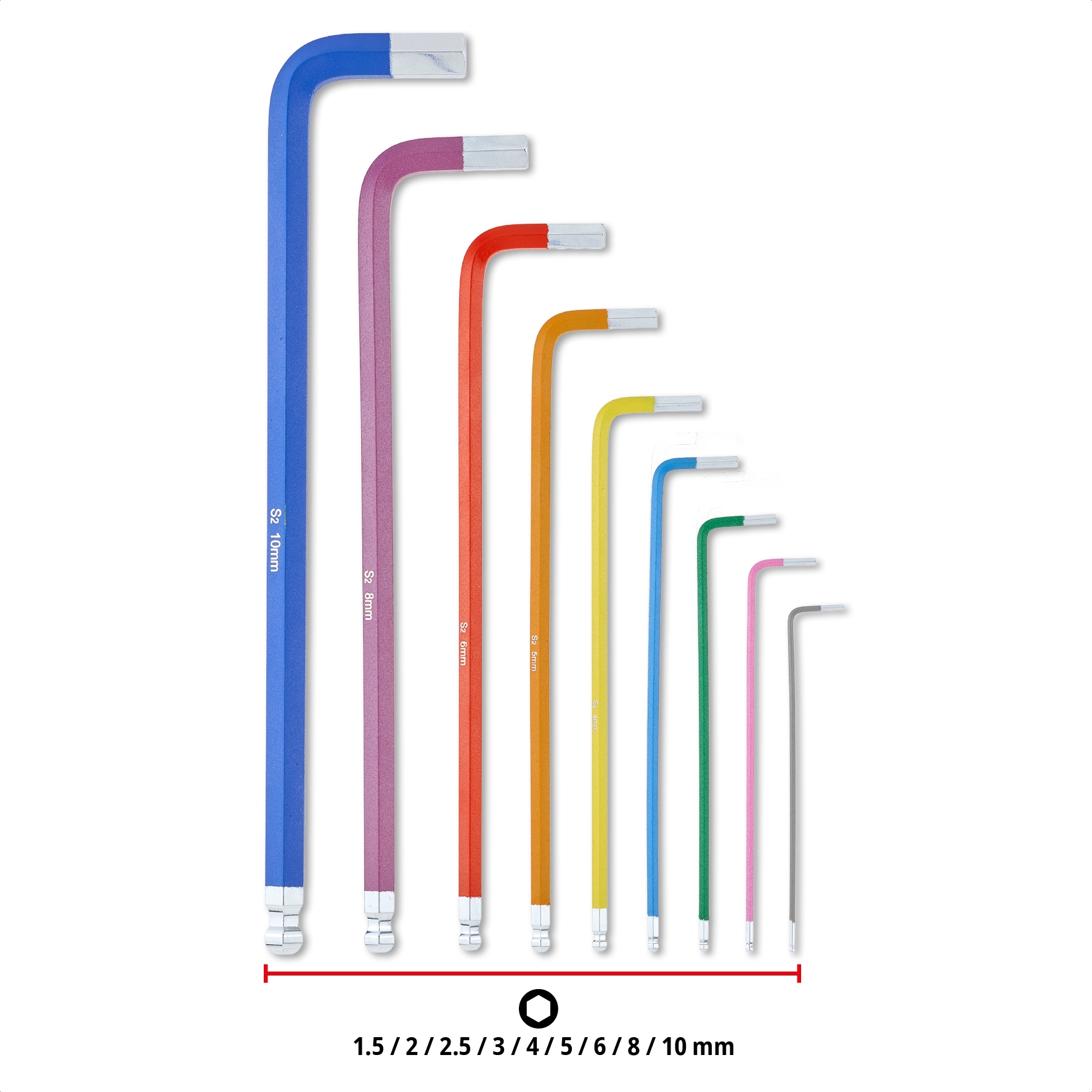 EINHELL Innensechskantschlüssel-Satz, 340558, 9-teilig