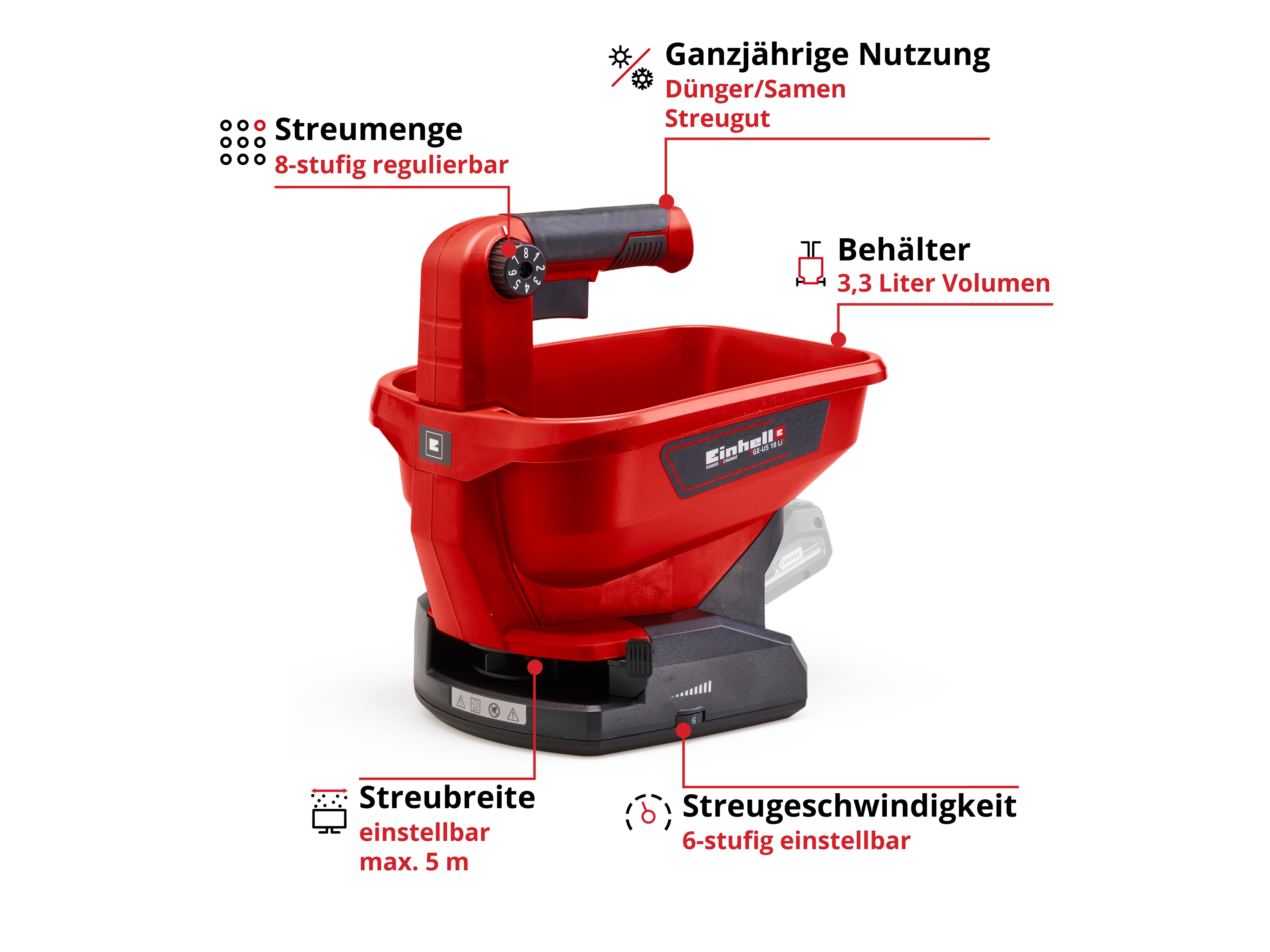 EINHELL Universal Streuer GE-US 18 Li Solo