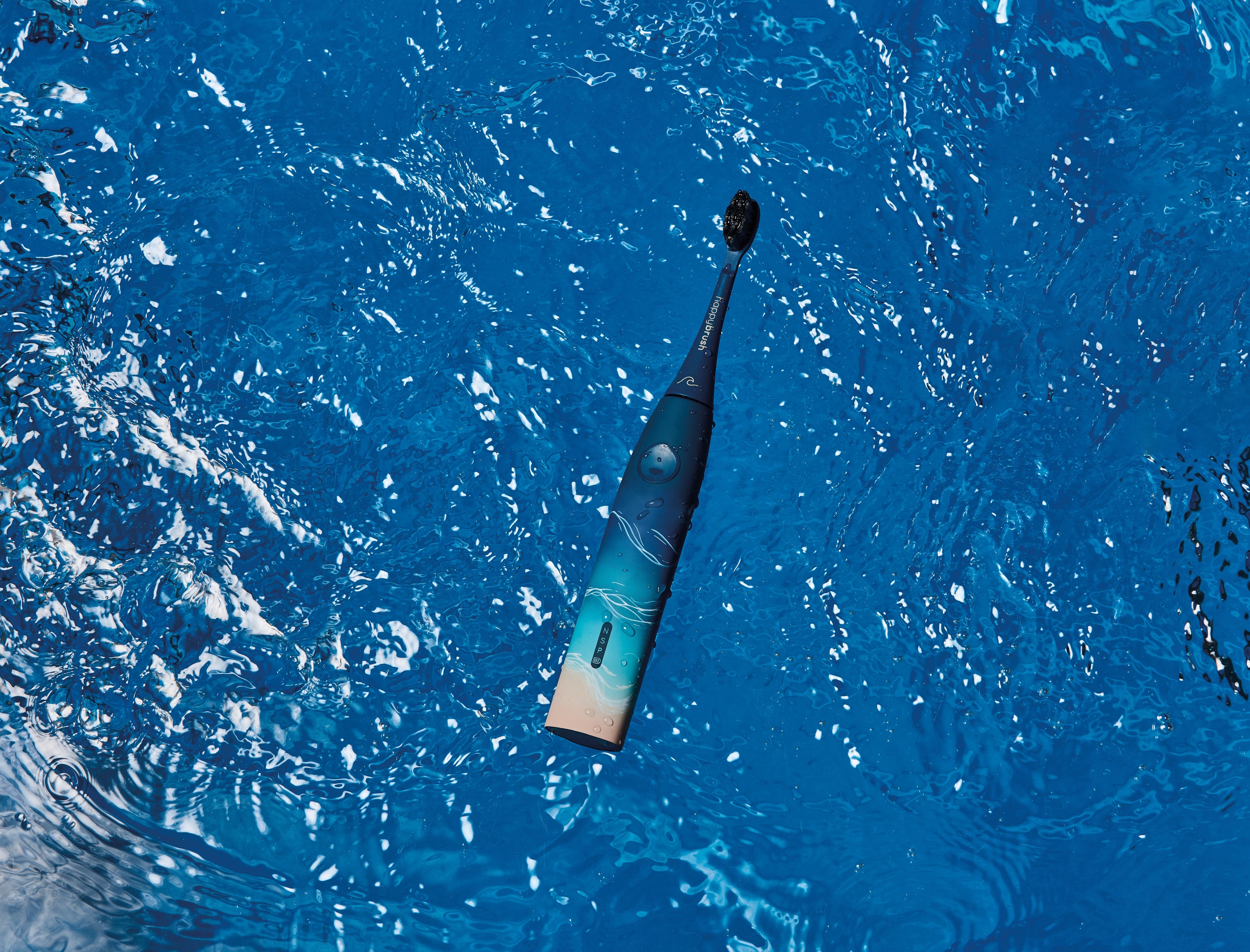 HAPPYBRUSH Elektrische Zahnbürste ECO VIBE 3, Starterkit Ocean