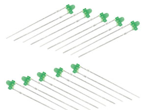 LED, grün, Ø 1,8 mm, 10 Stück LED, grün, Ø 1,8 mm, 10 Stück