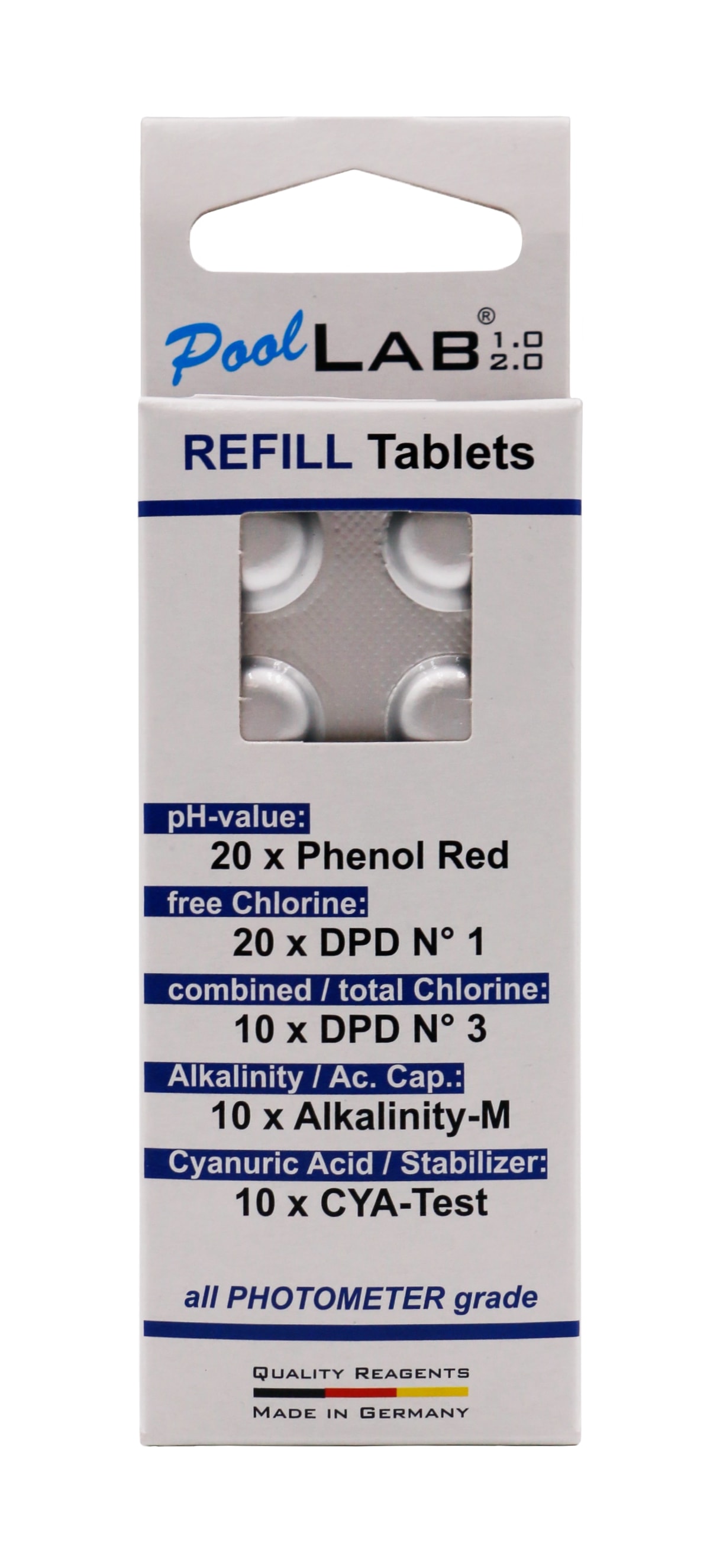 WATER-I.D. Nachfüllpack Reagenztabletten für Pooltester PoolLab 1.0