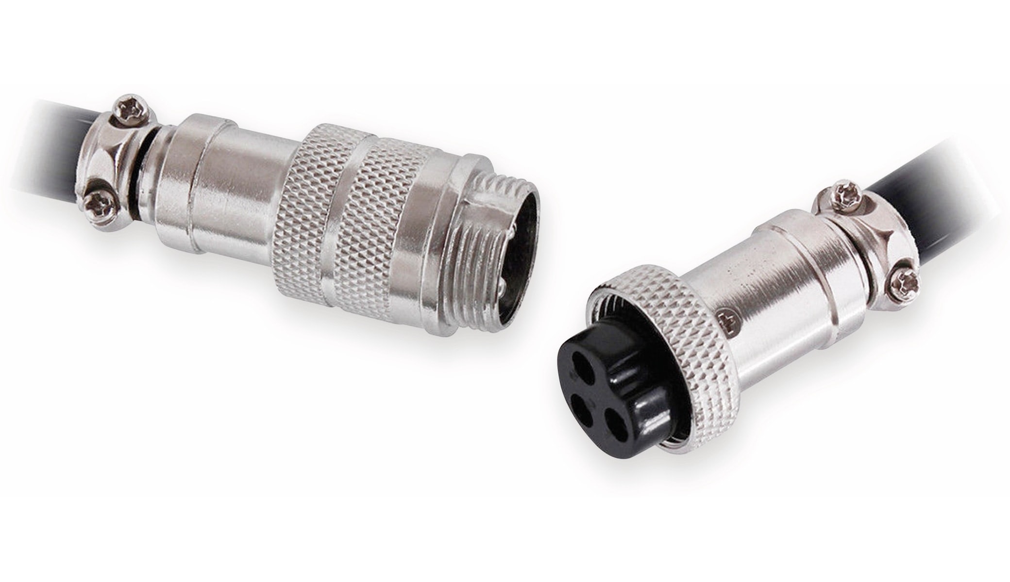 Hochstrom Steckverbinder-Set, 4-polig, Ø 16 mm, Schraubverschluss