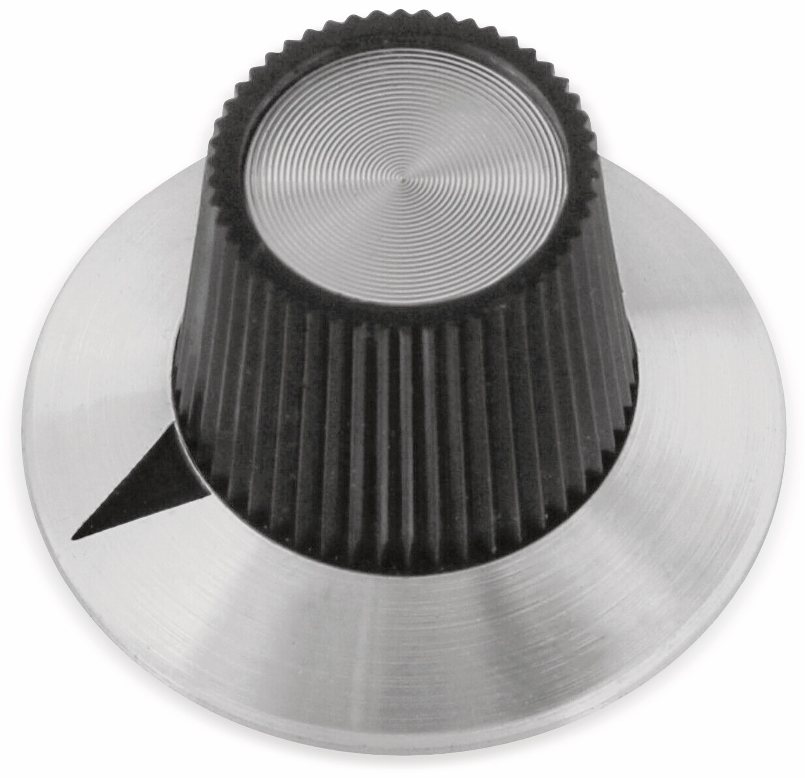 Drehknopf, 29x18 mm, Ø6 mm, ohne Skala, Kunststoff Alu Drehknopf, 29x18 mm, Ø6 mm, ohne Skala, Kunststoff Alu
