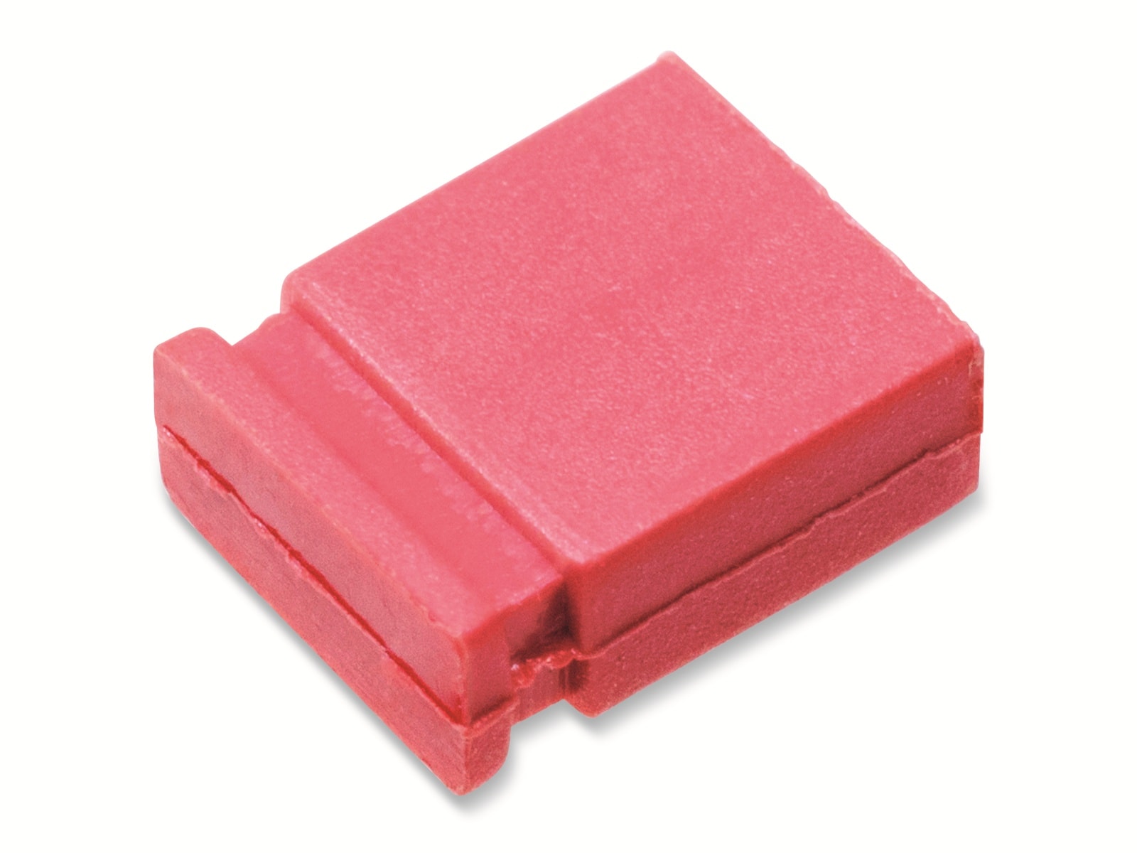Kurzschlussbrücke / Jumper, rot, 2,54 mm, oben geschlossen, 2 Pol Kurzschlussbrücke / Jumper, rot, 2,54 mm, oben geschlossen, 2 Pol