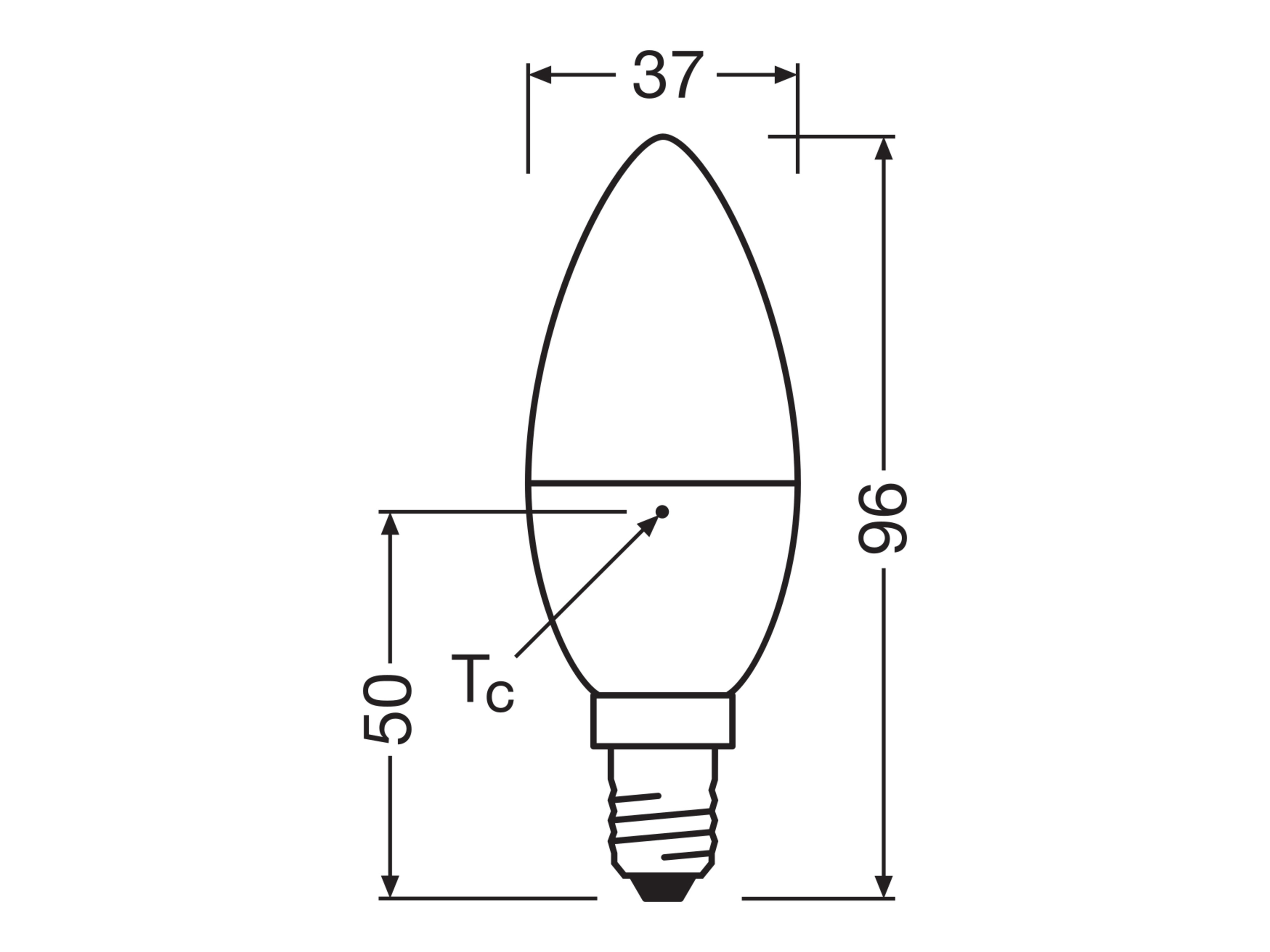 LEDVANCE LED-Lampe, E14, 4,9W, 2700K, EEK: F, 470lm, warmweiß