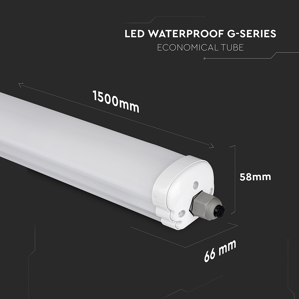 V-TAC LED-Deckenleuchte VT-2162876, EEK: E, 48W, 6480lm, 4000K, 120°, IP65, 150cm