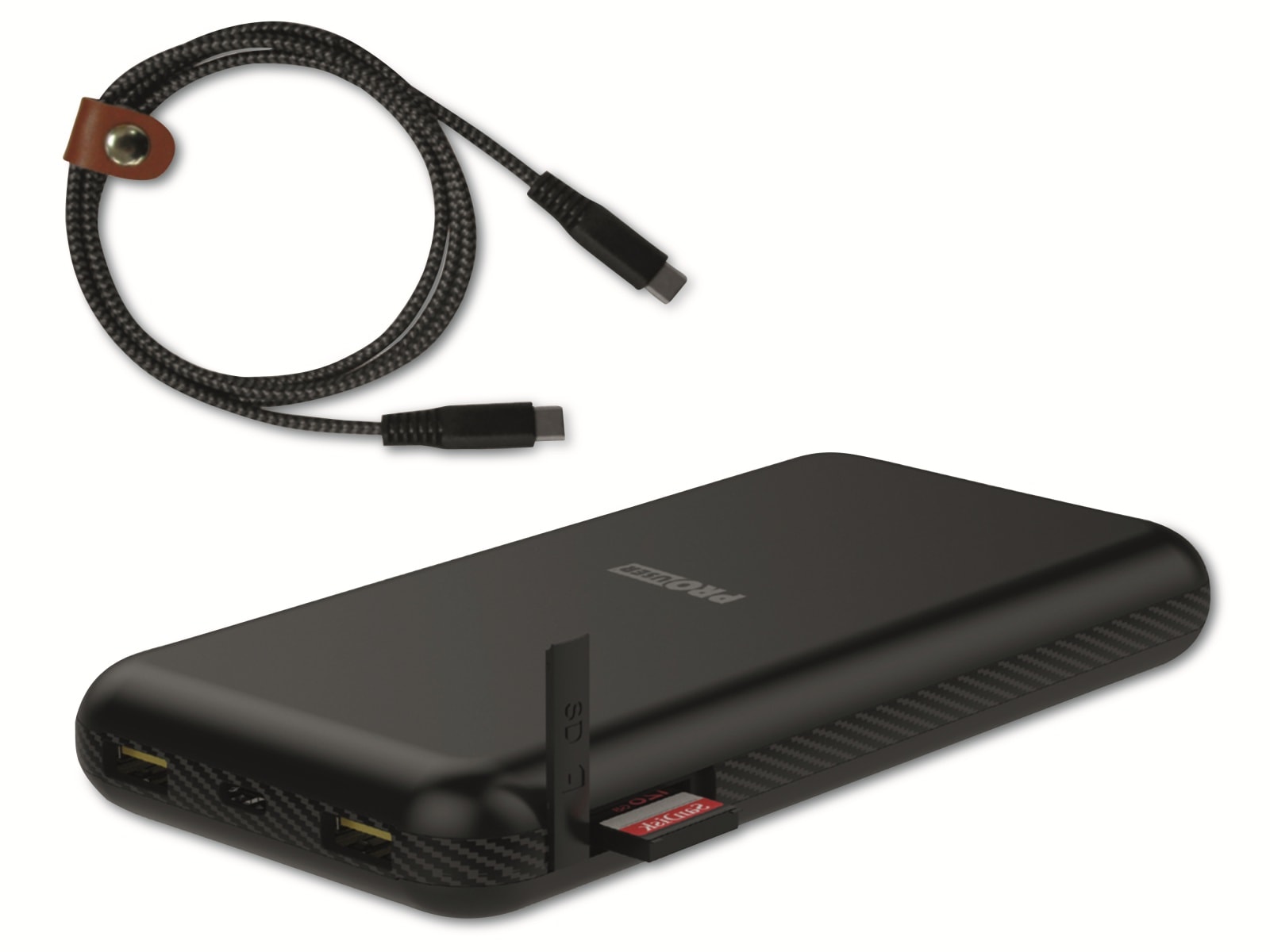 PROUSER USB Powerbank PRO USER 20172, 20.000 mAh, 66W, 3-in-1-Gerät, schwarz PROUSER USB Powerbank PRO USER 20172, 20.000 mAh, 66W, 3-in-1-Gerät, schwarz