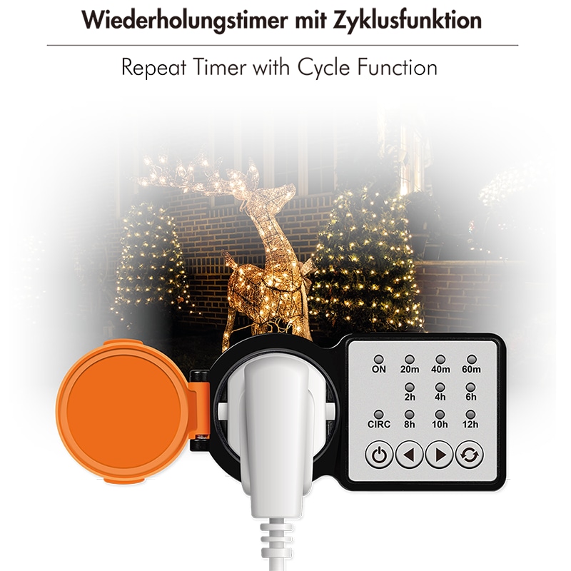 Outdoor Zeitschaltuhr LOGILINK, CEE 7/3, Timer, IP44, 3600 W, schwarz/orange