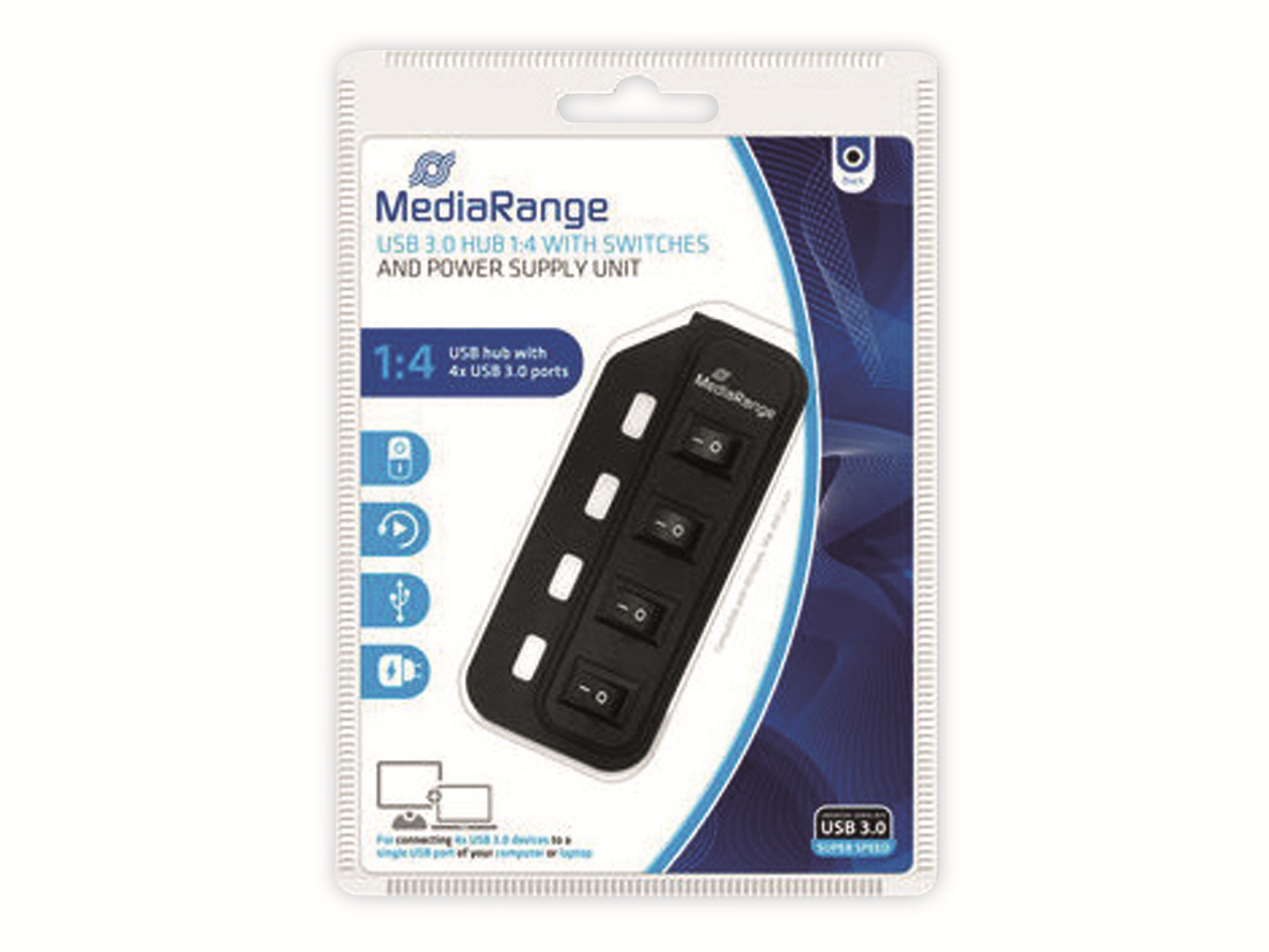 MEDIARANGE USB3.0 Hub MRCS505, 4-port