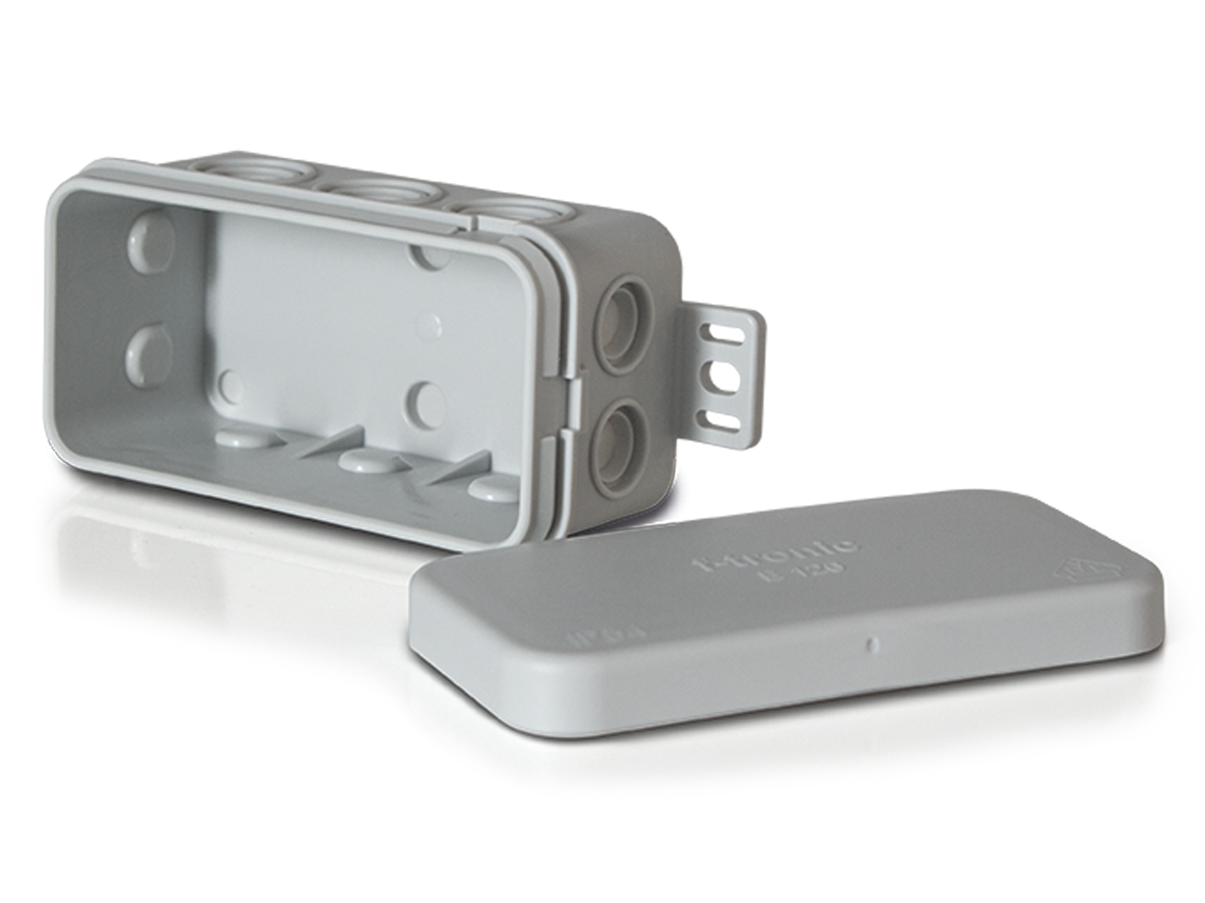 F-TRONIC Verteilerdose, 85x44x40 mm, 10 Einführungen, grau, 10 Stück F-TRONIC Verteilerdose, 85x44x40 mm, 10 Einführungen, grau, 10 Stück