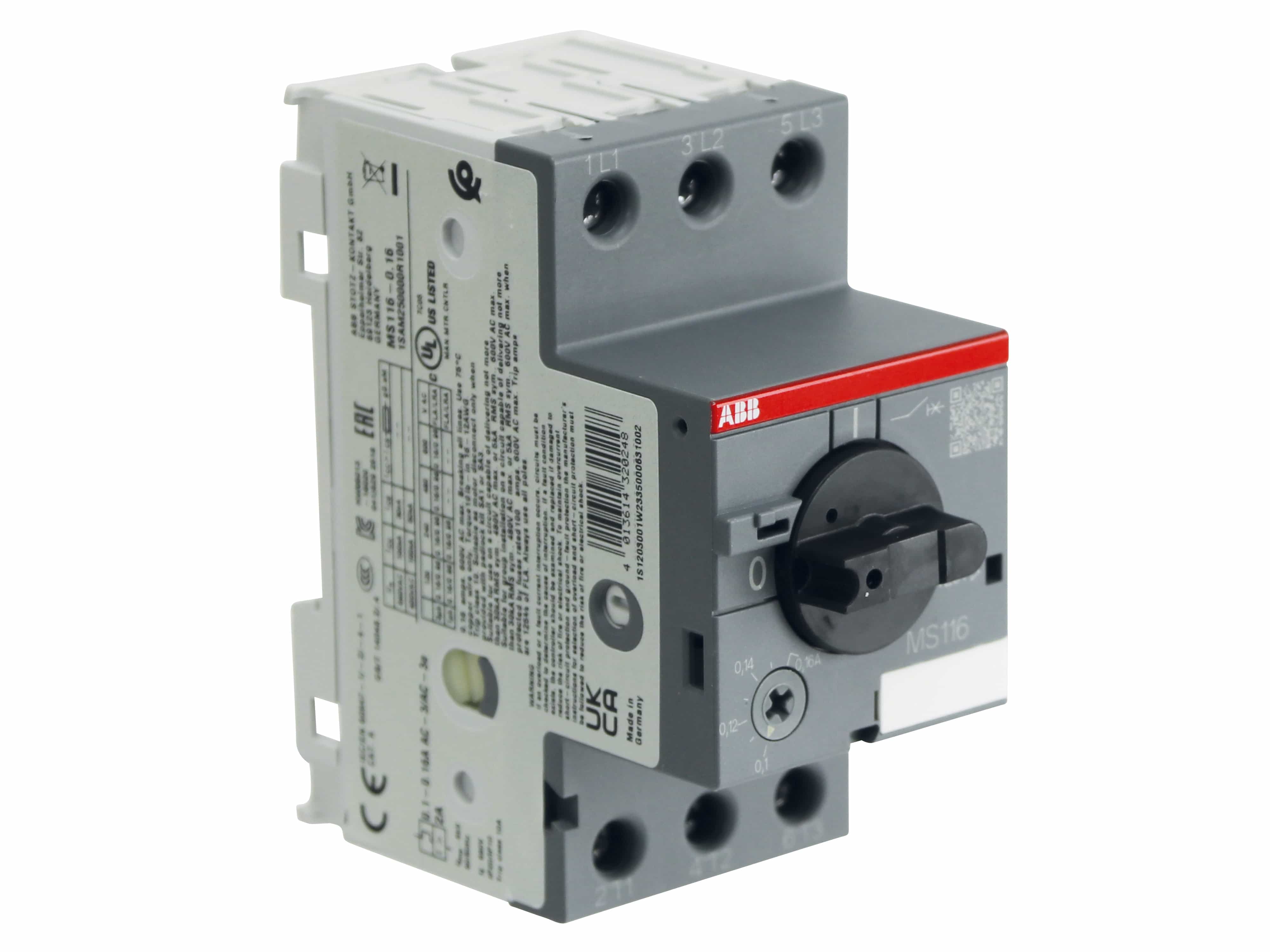 ABB Motorschutzschalter MS116-0.16, Auslöseklasse 10 A, 0.1...0.16 A ABB Motorschutzschalter MS116-0.16, Auslöseklasse 10 A, 0.1...0.16 A
