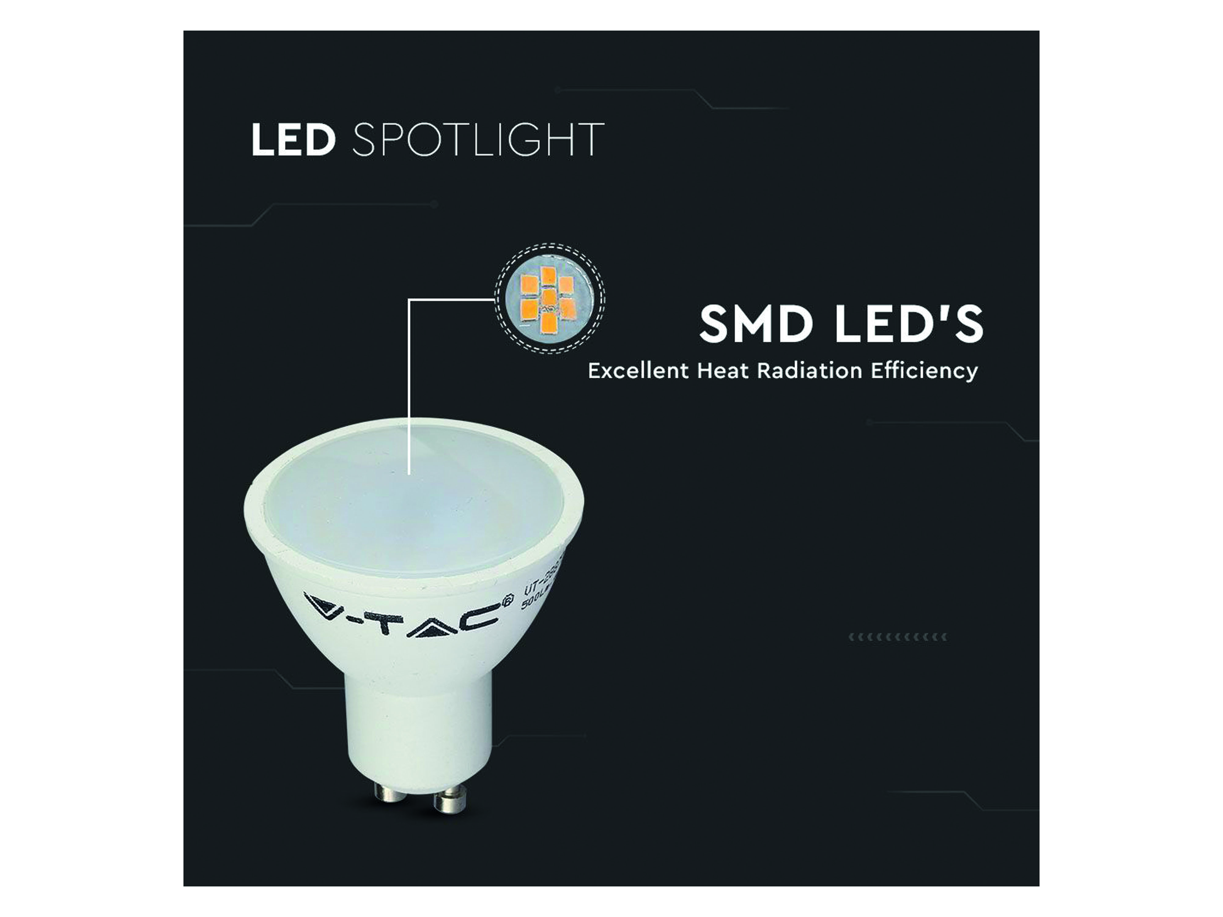 V-TAC LED-SMD-Lampe, PAR16, GU10, EEK: F, 4,5W, 400lm, 3000K, 10 Stück V-TAC LED-SMD-Lampe, PAR16, GU10, EEK: F, 4,5W, 400lm, 3000K, 10 Stück
