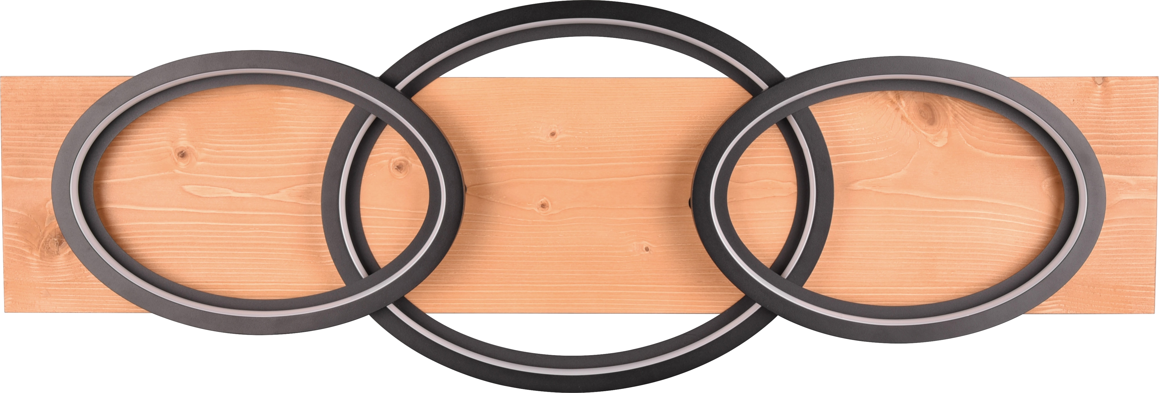 TRIO LED-Deckenleuchte 641110332 schwarz / Holz, 40 W, 4700 lm, 3000 K, Switch Dimmer