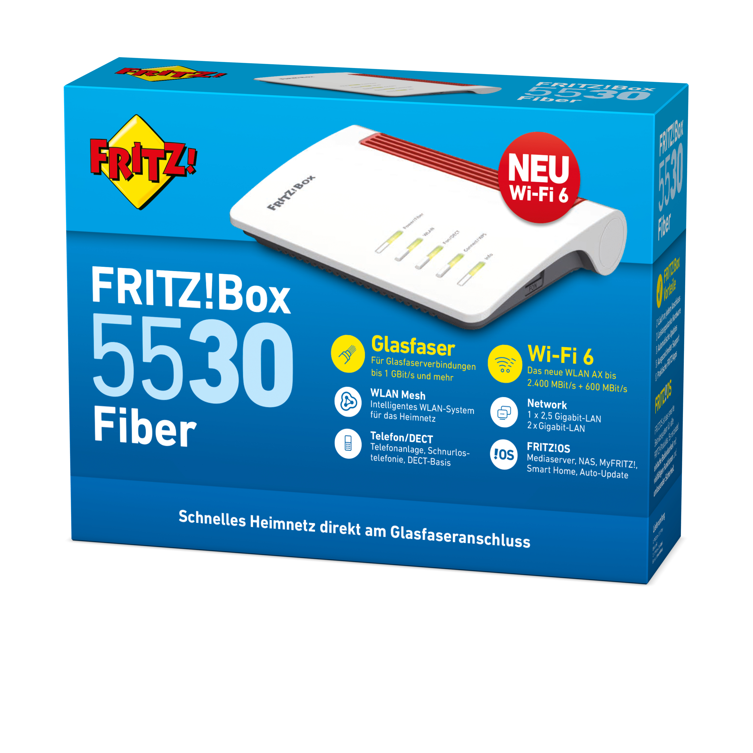 AVM Fritz! Box 5530, Fiber WLAN Router, VoIP, Wifi-6 AVM Fritz! Box 5530, Fiber WLAN Router, VoIP, Wifi-6