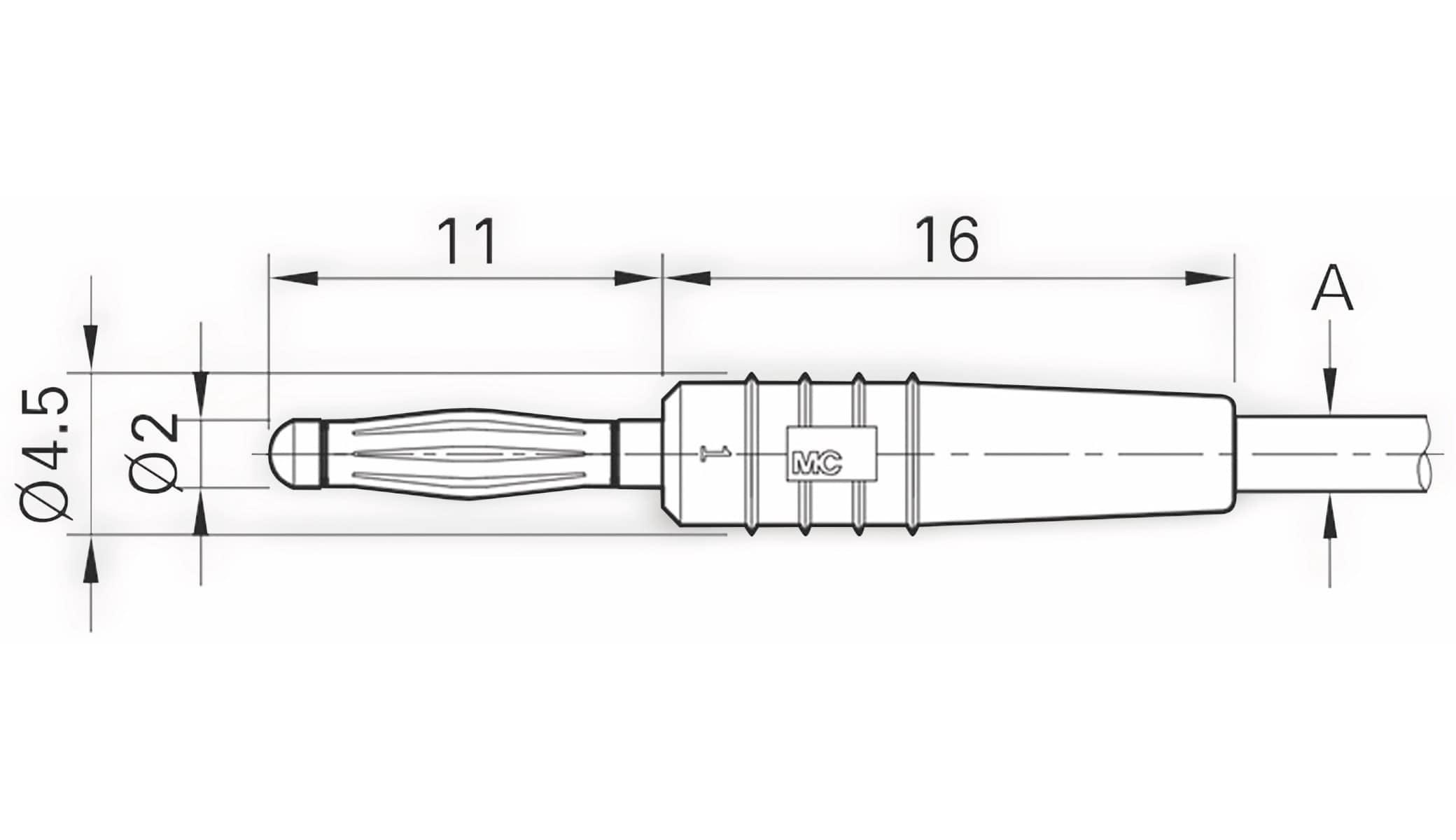 STÄUBLI SLS205-L Lamellenstecker, 2 mm, vergoldet, rot