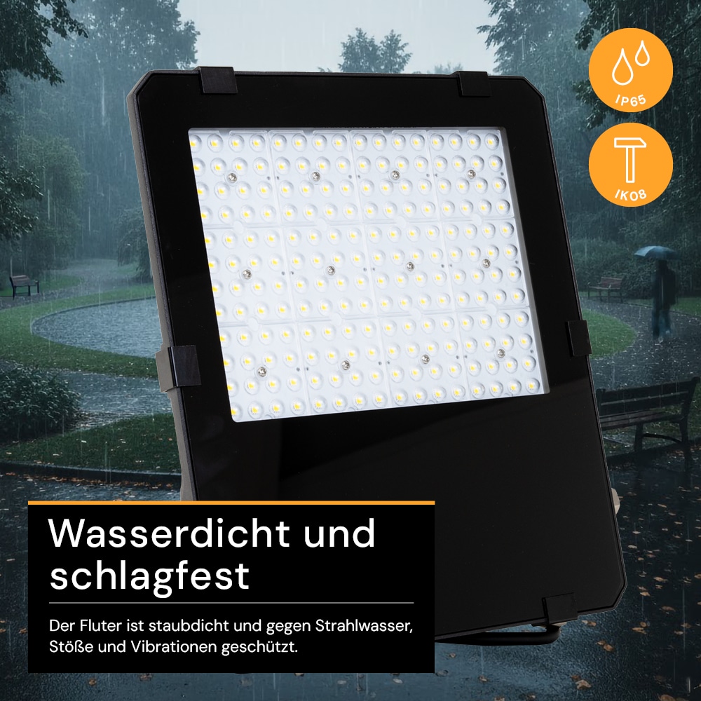 ENOVALITE LED-Fluter PRO, EEK: D, 100W, 13000lm, 4000K, schwarz