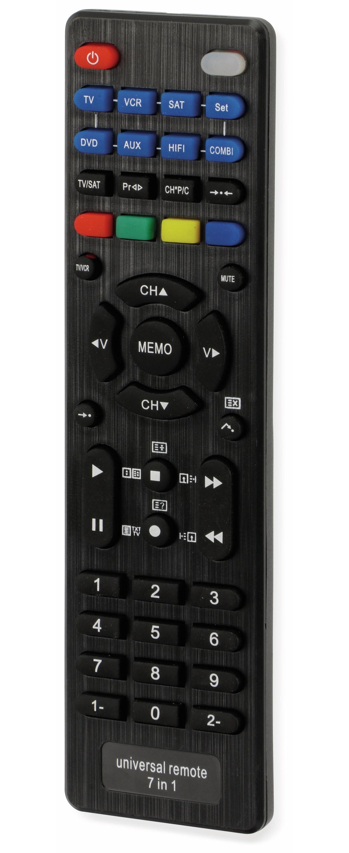 Universal-Fernbedienung, 7in1, schwarz Universal-Fernbedienung, 7in1, schwarz