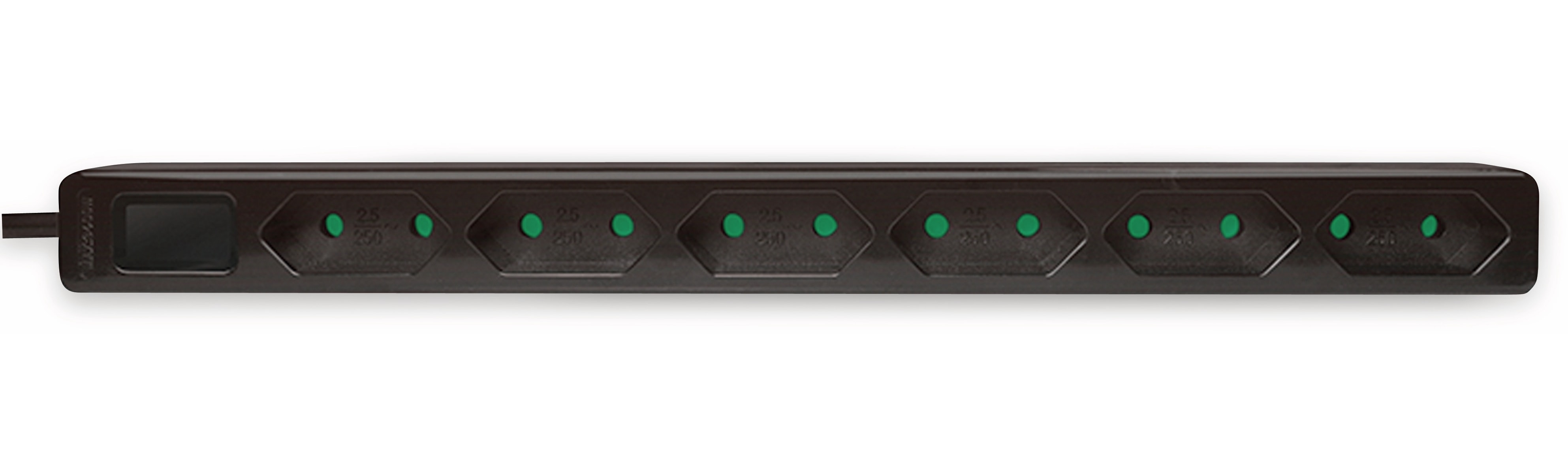 LOGILINK Euro-Steckdosenleiste 6-fach, schwarz