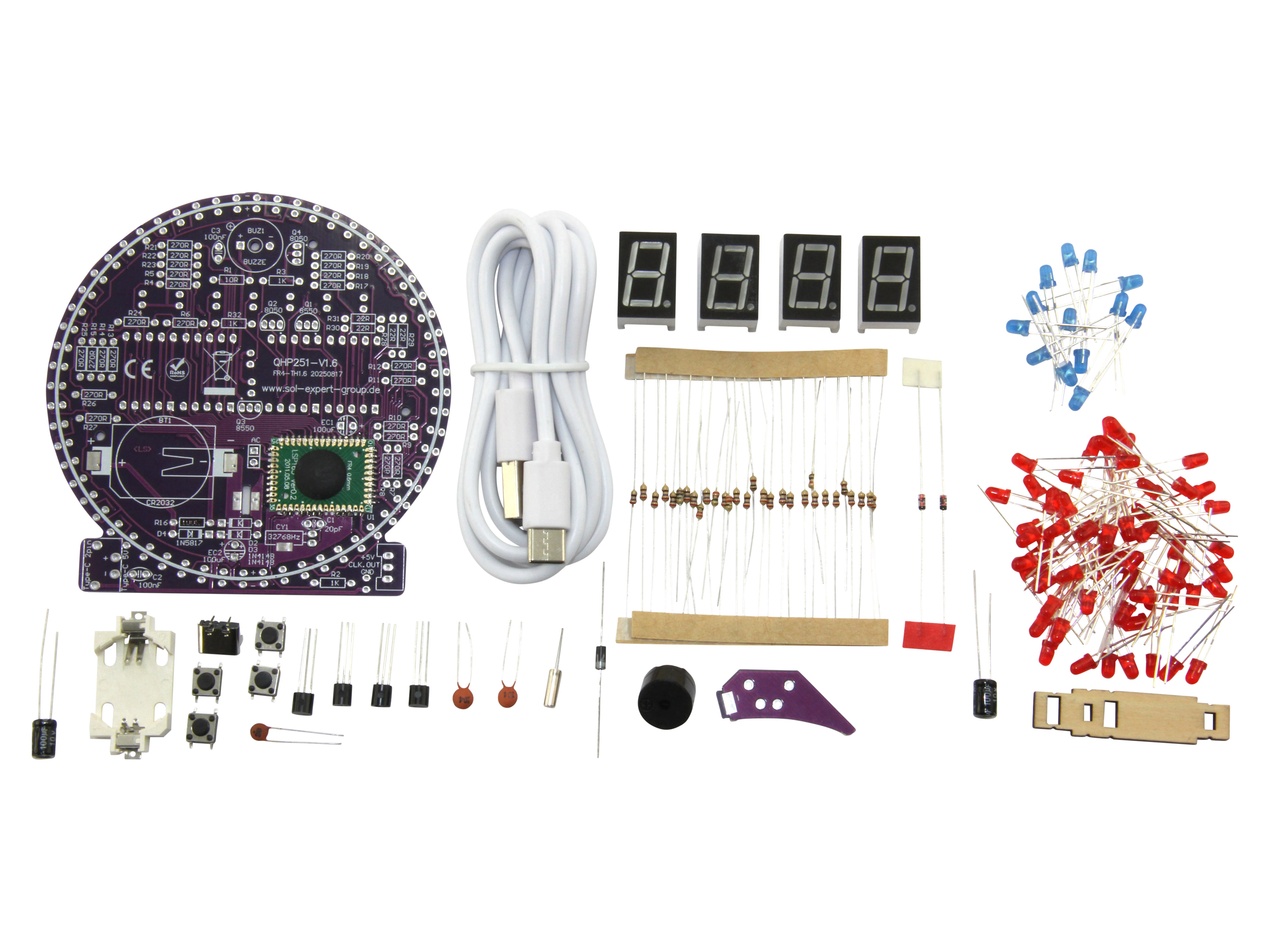 SOL-EXPERT Lötbausatz LED-Laufuhr
