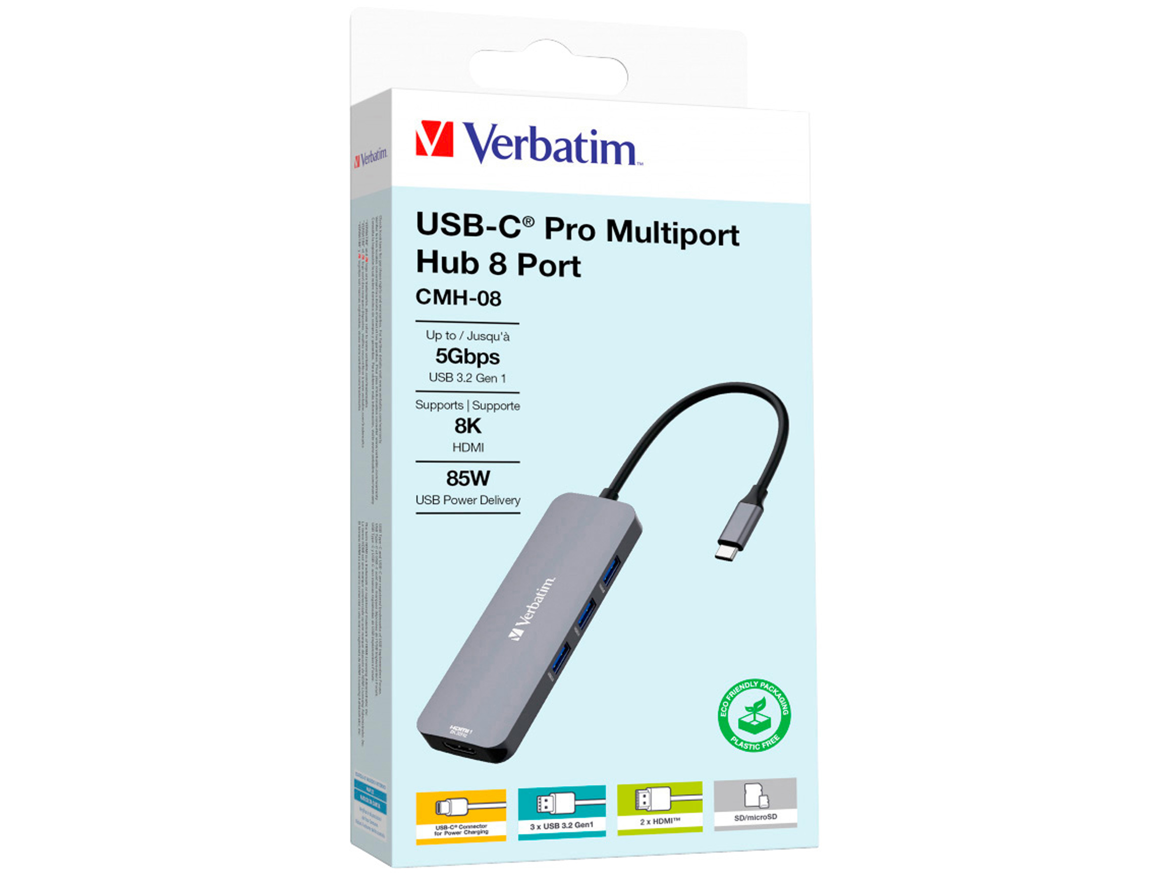 VERBATIM USB-C Pro Multiport Hub CMH-08