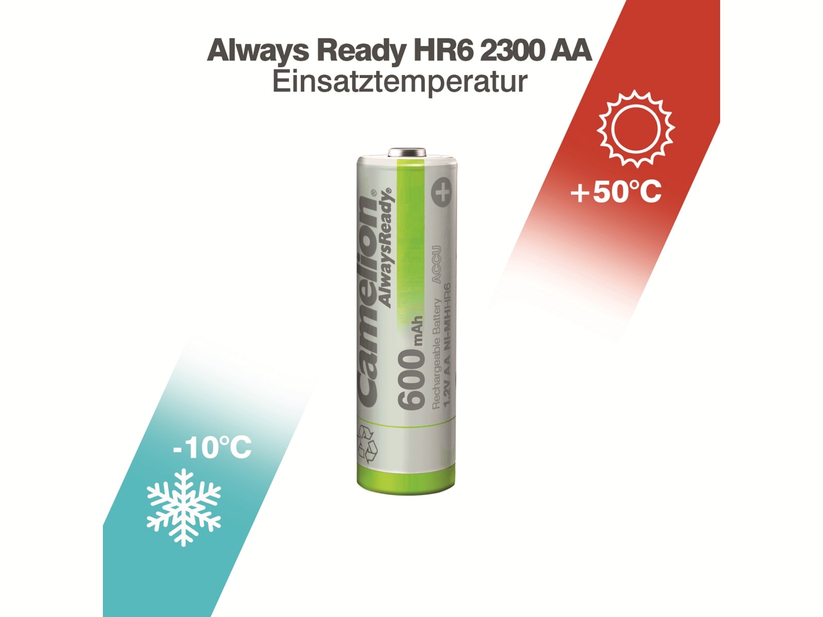 CAMELION NiMH-Mignon-Akku AlwaysReady, 600 mAh, 4 Stück