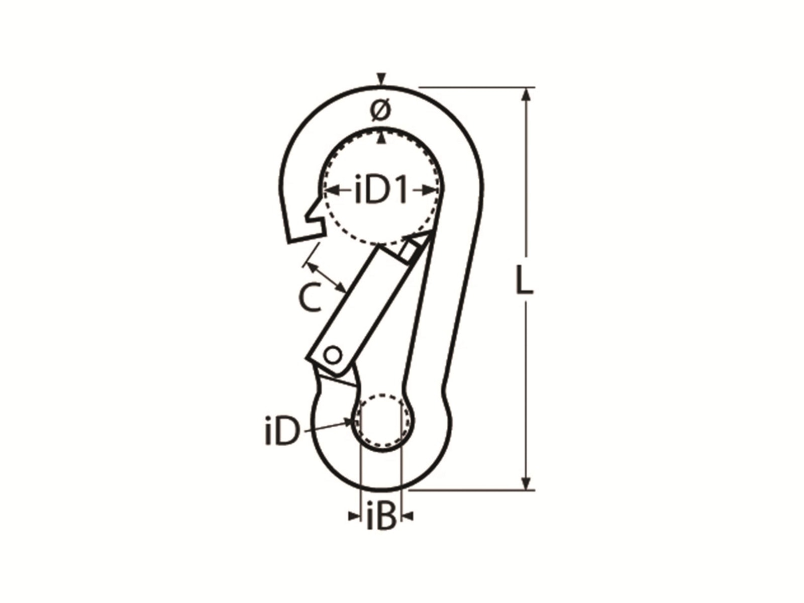 MARINETECH Karabinerhaken Edelstahl A4, 4x40 mm
