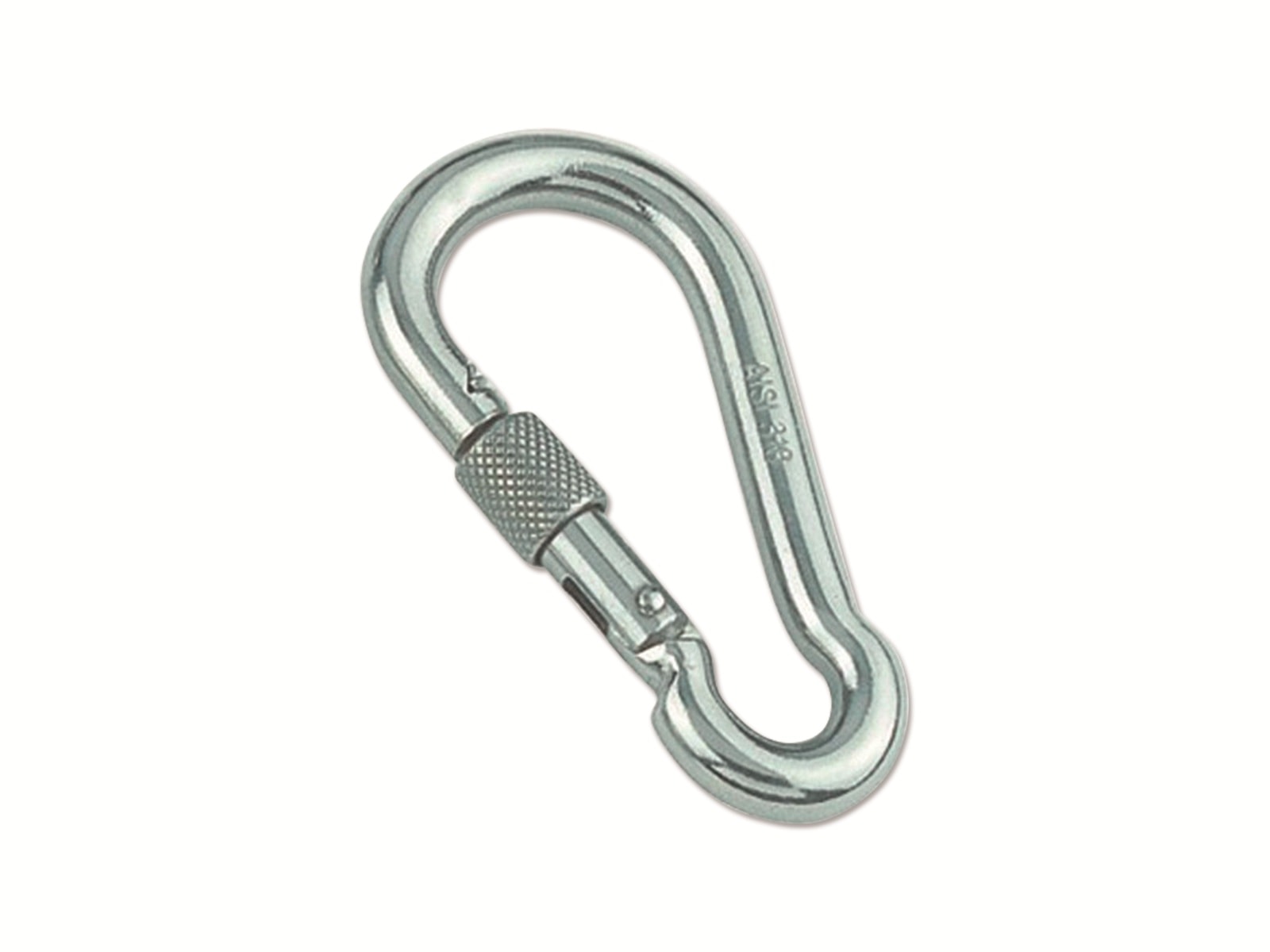 MARINETECH Karabinerhaken, Edelstahl A4, 4x40 mm, mit Sicherheitsmutter, 4 Stück