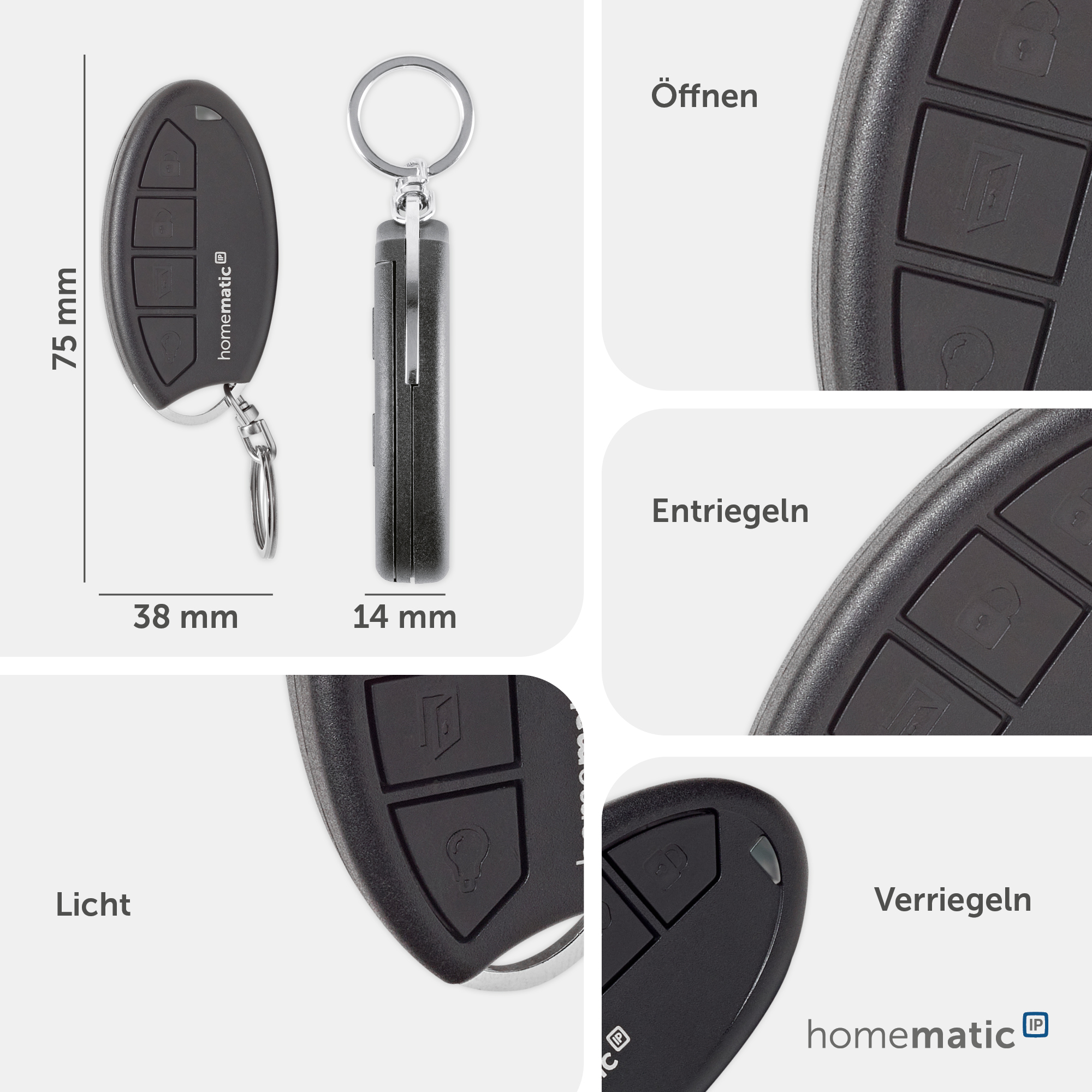 HOMEMATIC IP Smart Home 142561A0, Schlüsselbundfernbedienung - Zutritt