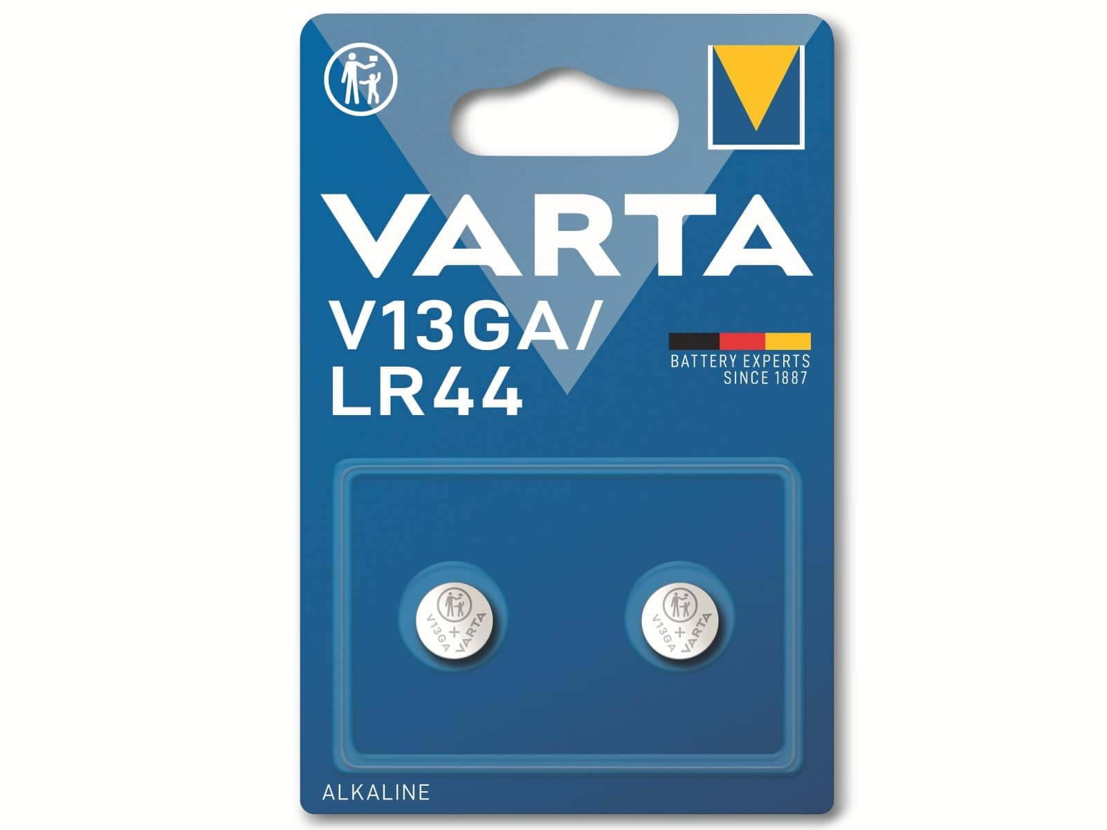 VARTA Knopfzelle Alkaline, LR44, 1.5V V13GA, 1.5V, 2 Stück VARTA Knopfzelle Alkaline, LR44, 1.5V V13GA, 1.5V, 2 Stück