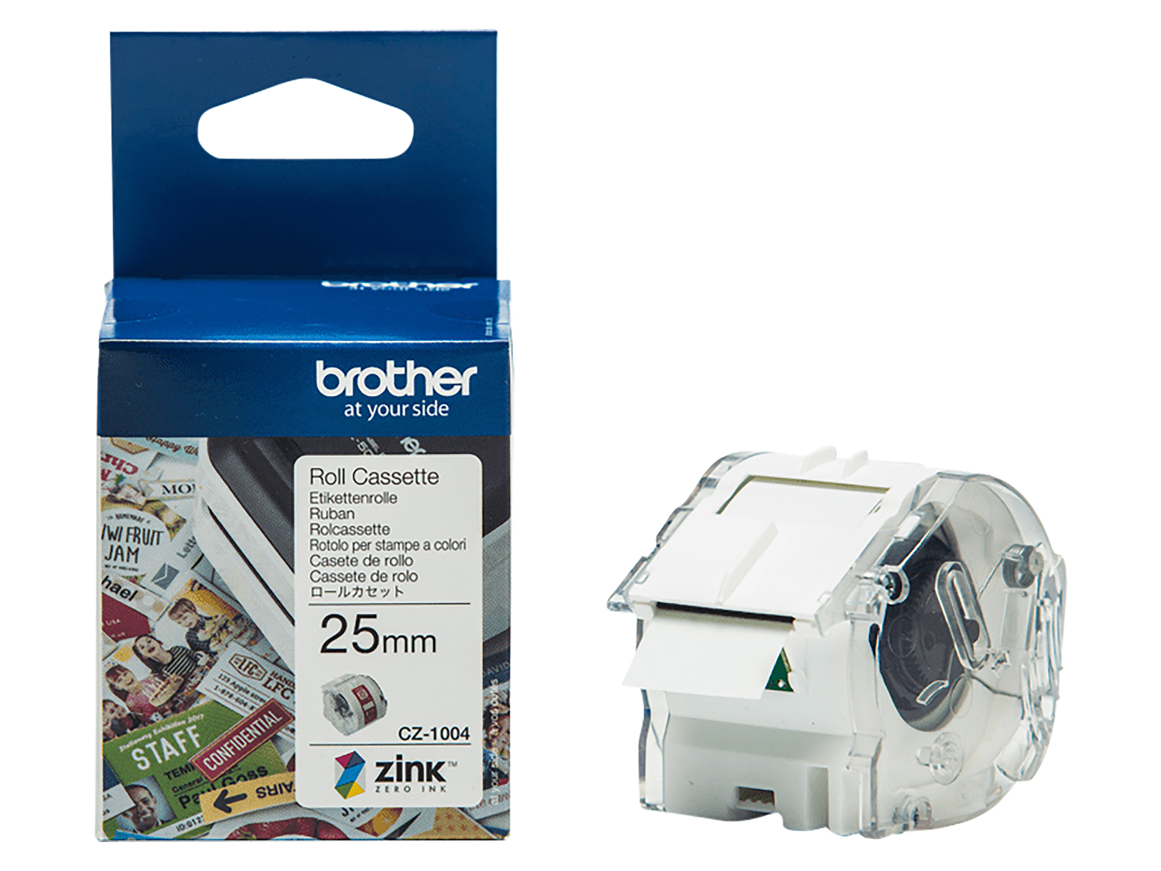 BROTHER Etiketten CZ-1004 5m x 25mm Rolle weiß