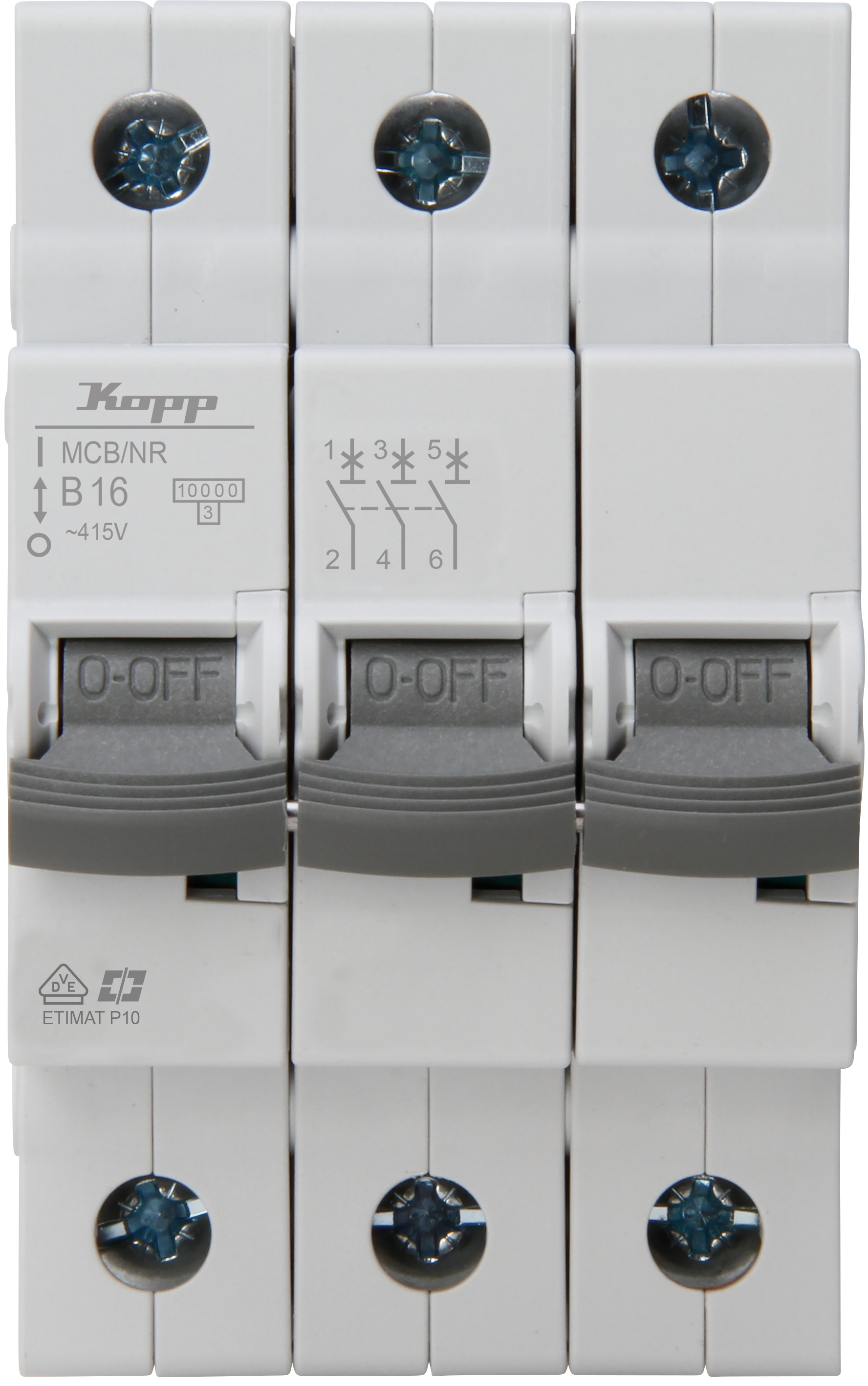 KOPP Leitungsschutzschalter, 16A, 3-polig, Char. B