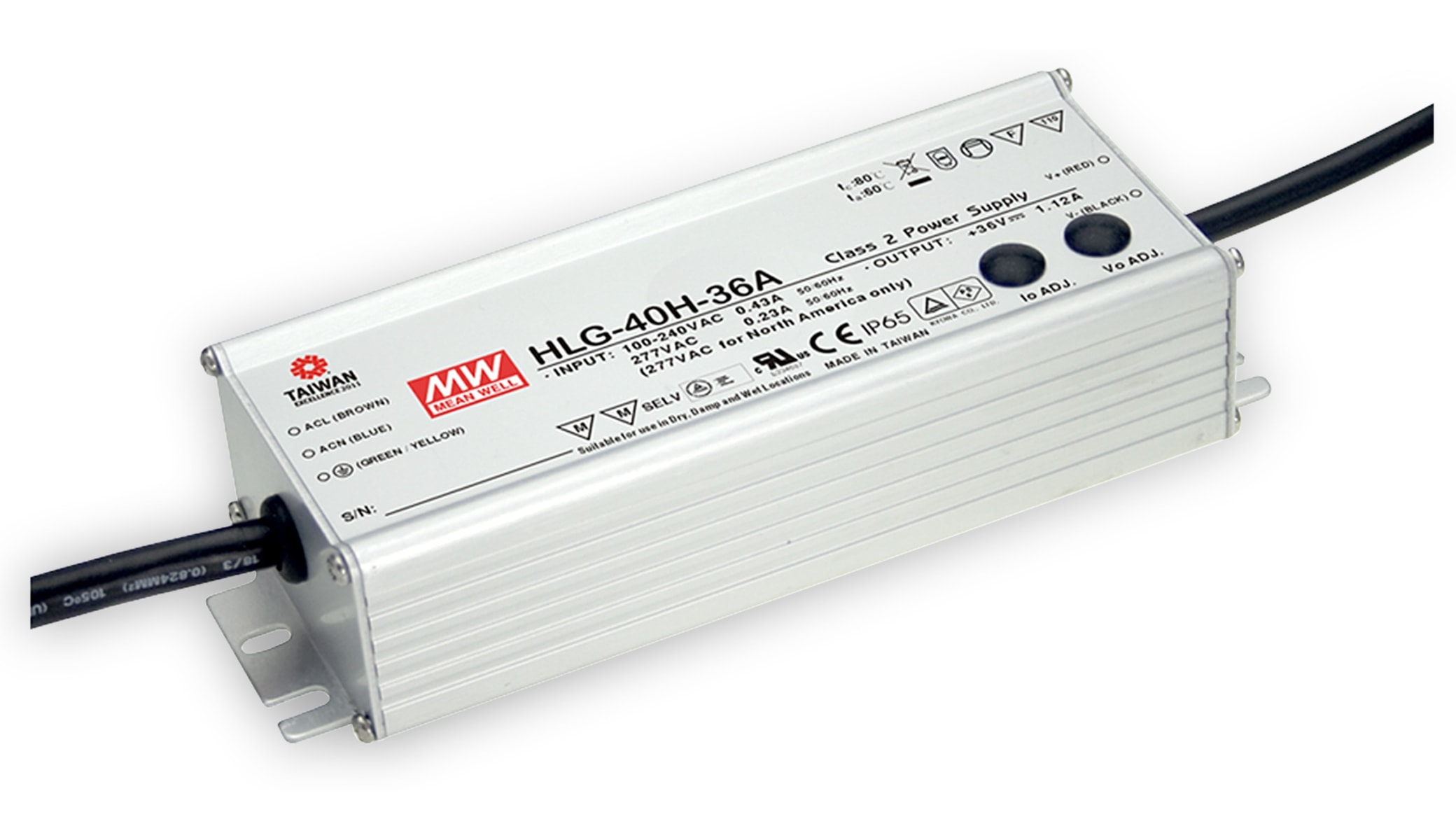 MEAN WELL LED-Netzteil HLG-40H-12A, 12V-/3,33A MEAN WELL LED-Netzteil HLG-40H-12A, 12V-/3,33A