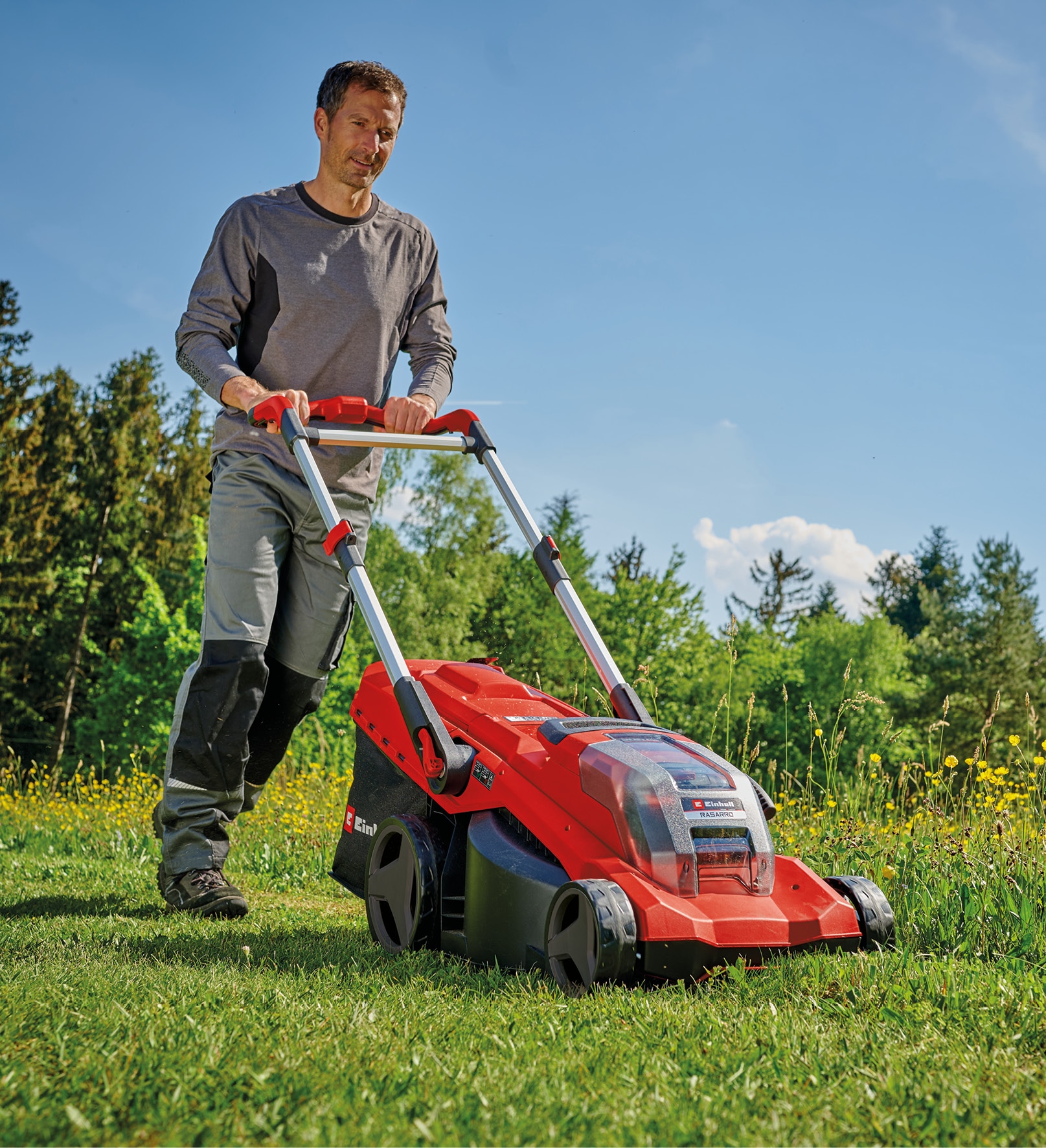 EINHELL Akku-Rasenmäher RASARRO 36/42, 2x5,2 Ah Akkus + Twin-Ladegerät