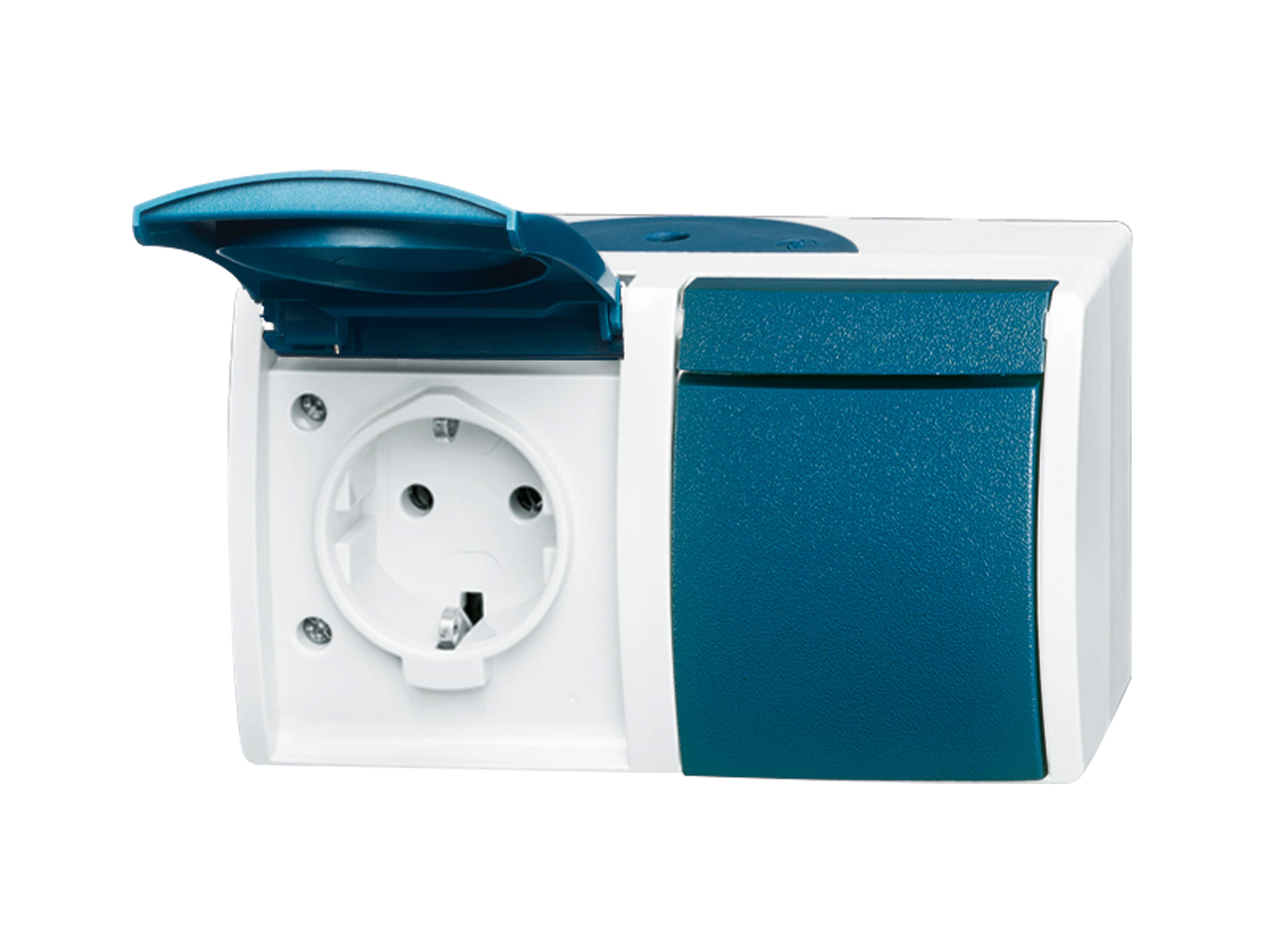 BUSCH-JAEGER Feuchtraum-Steckdose 20/2 EW-53, 2-fach, waagerecht BUSCH-JAEGER Feuchtraum-Steckdose 20/2 EW-53, 2-fach, waagerecht