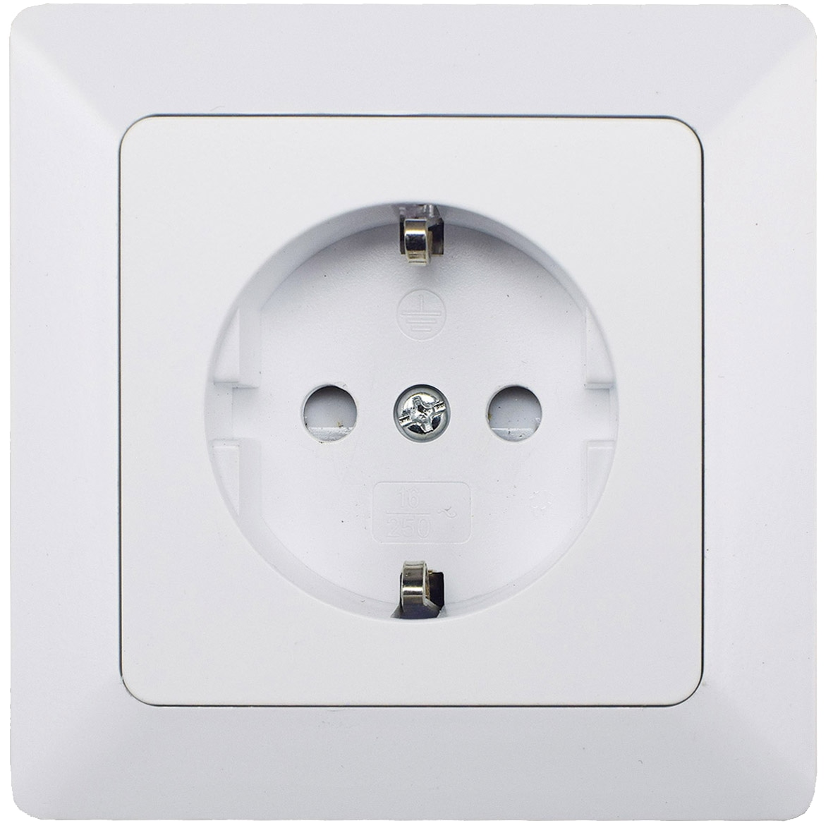 MILOS Schutzkontakt-Steckdose 22770, 16A/250V, Klemmanschluss, weiß matt