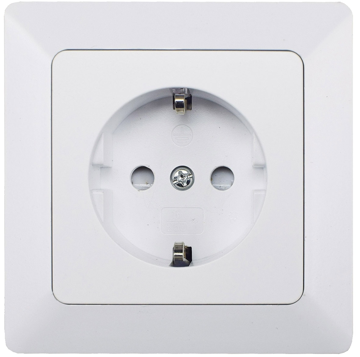 MILOS Schutzkontakt-Steckdose 22770, 16A/250V, Klemmanschluss, weiß matt