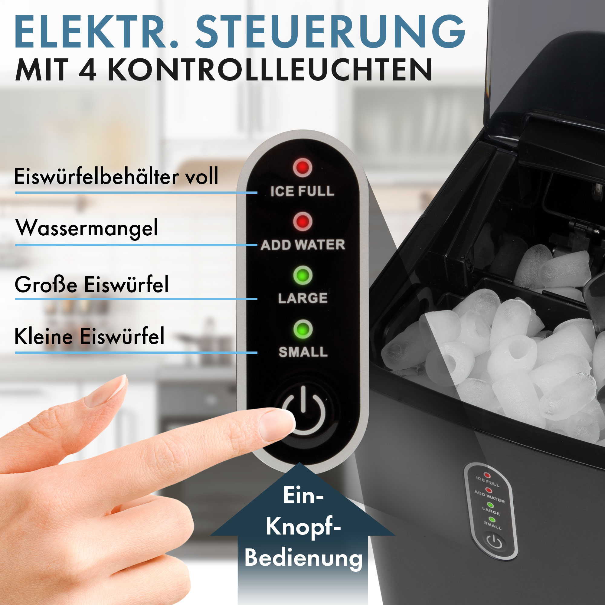 CLATRONIC Eiswürfelbereiter EWB 3798, ca. 8-10 kg Eiswürfel in 24h, ECO Save