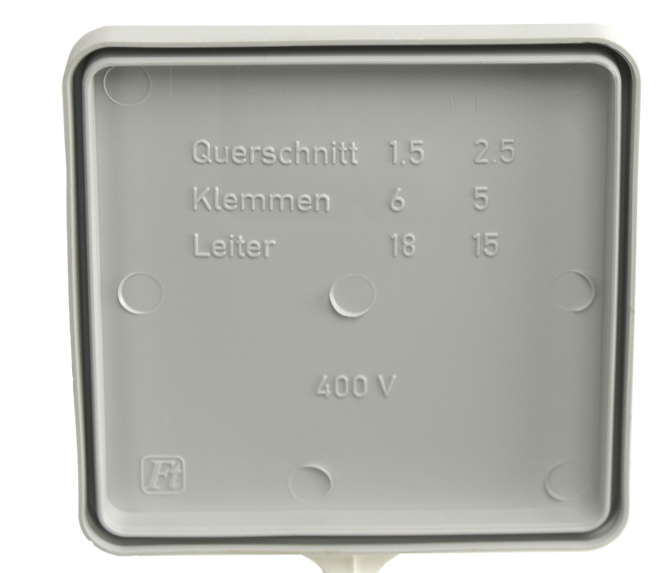 F-TRONIC, Abzweigkasten E1000, 75x75x40 mm, grau