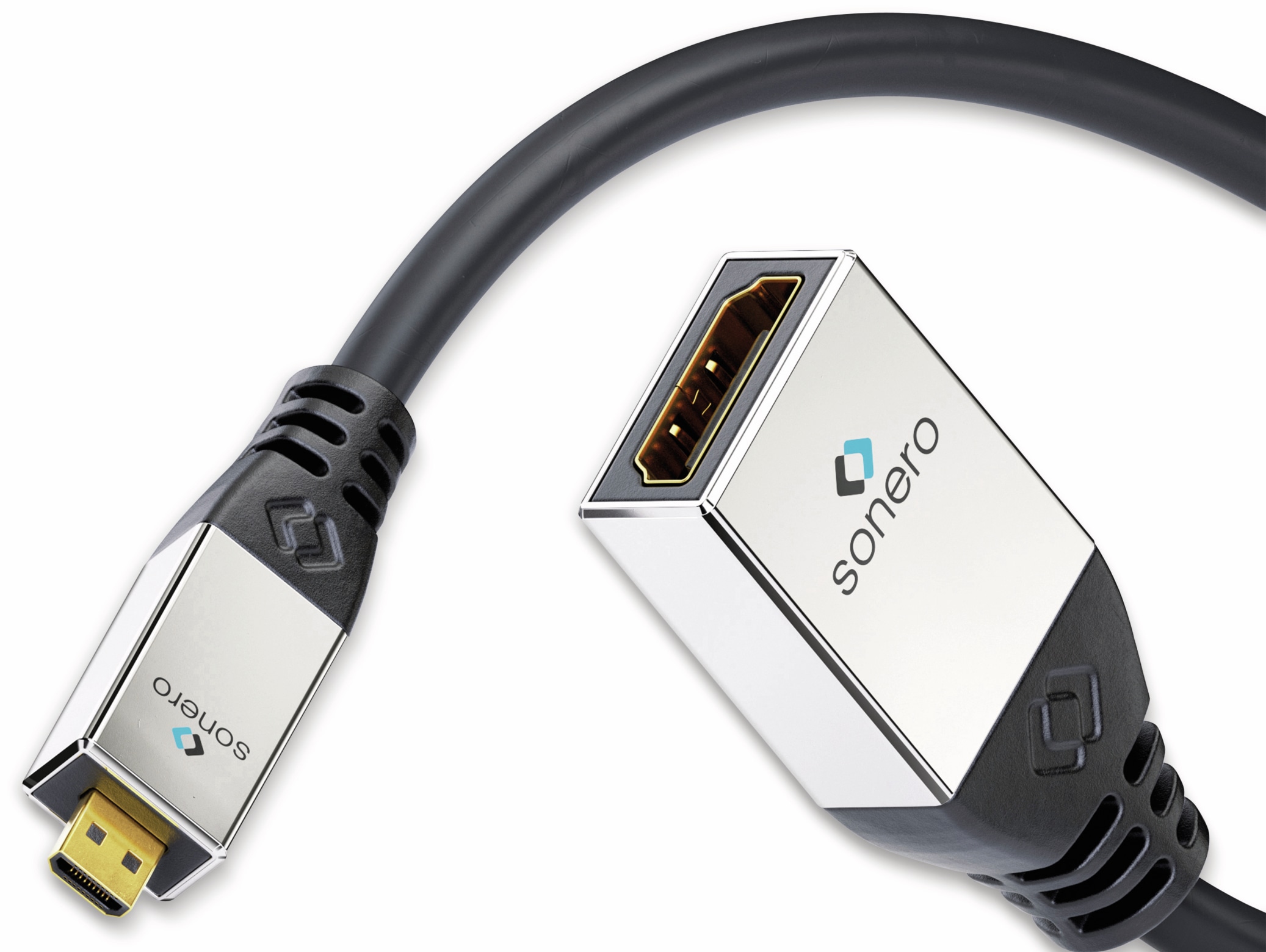 SONERO HDMI-Adapter Metallstecker, 0,25 m, micro-Stecker/Kupplung SONERO HDMI-Adapter Metallstecker, 0,25 m, micro-Stecker/Kupplung