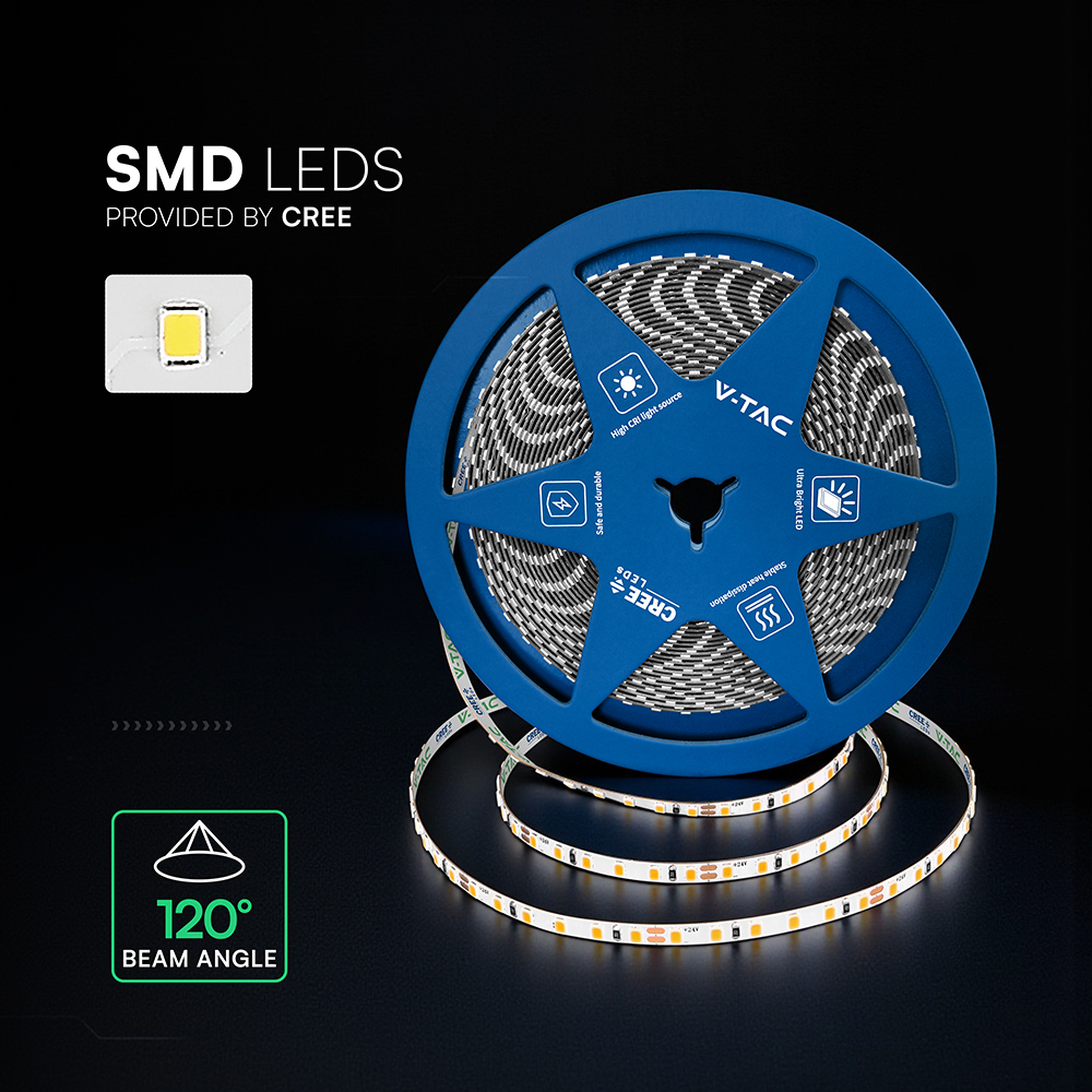V-TAC LED-Stripe, VT-240826, 80W, 6500K, EEK: F, 7600lm, 24V,10m V-TAC LED-Stripe, VT-240826, 80W, 6500K, EEK: F, 7600lm, 24V,10m